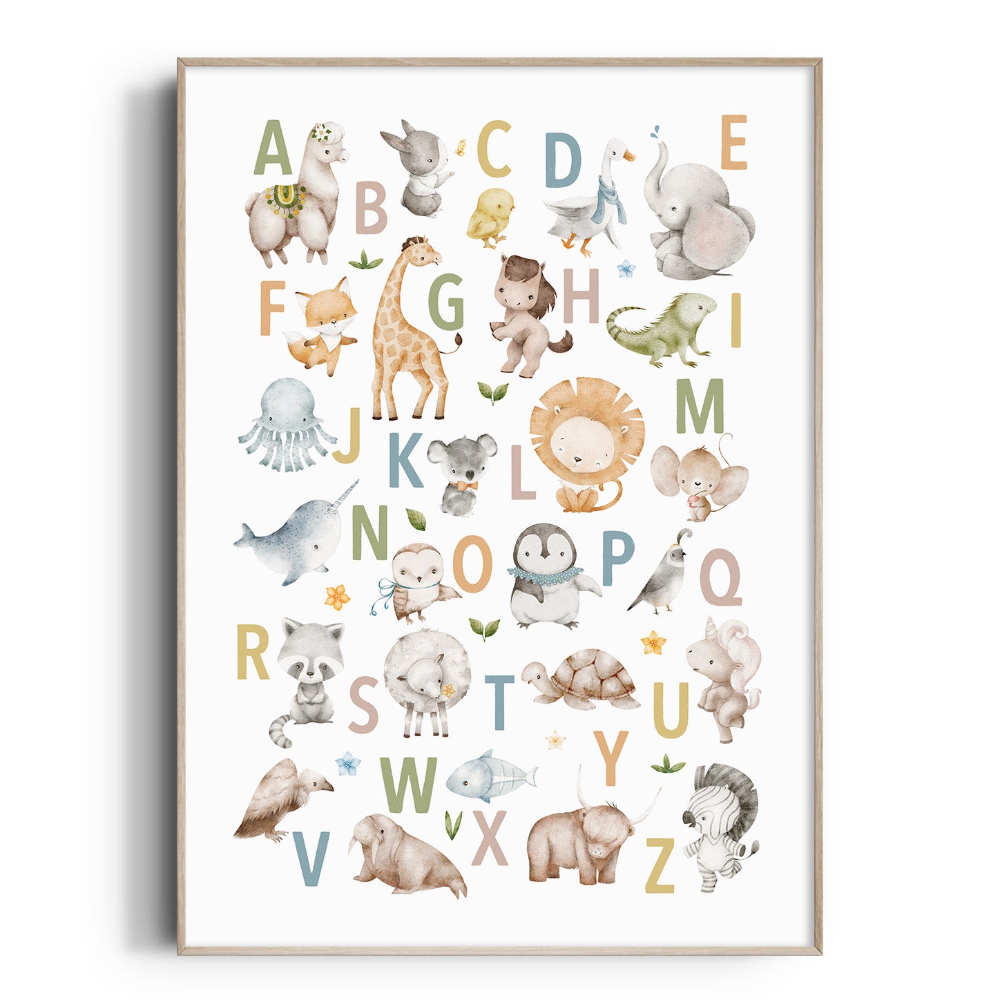 Animal Alphabet Print Nursery Wall Art Animal Nursery Decor