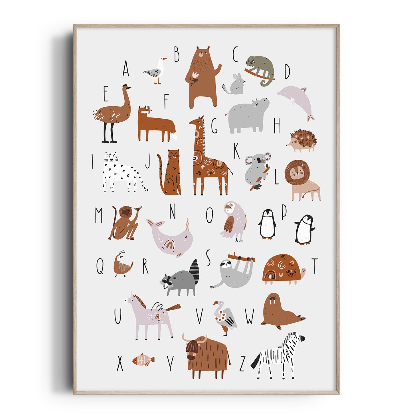 Animals Of The World Alphabet Poster