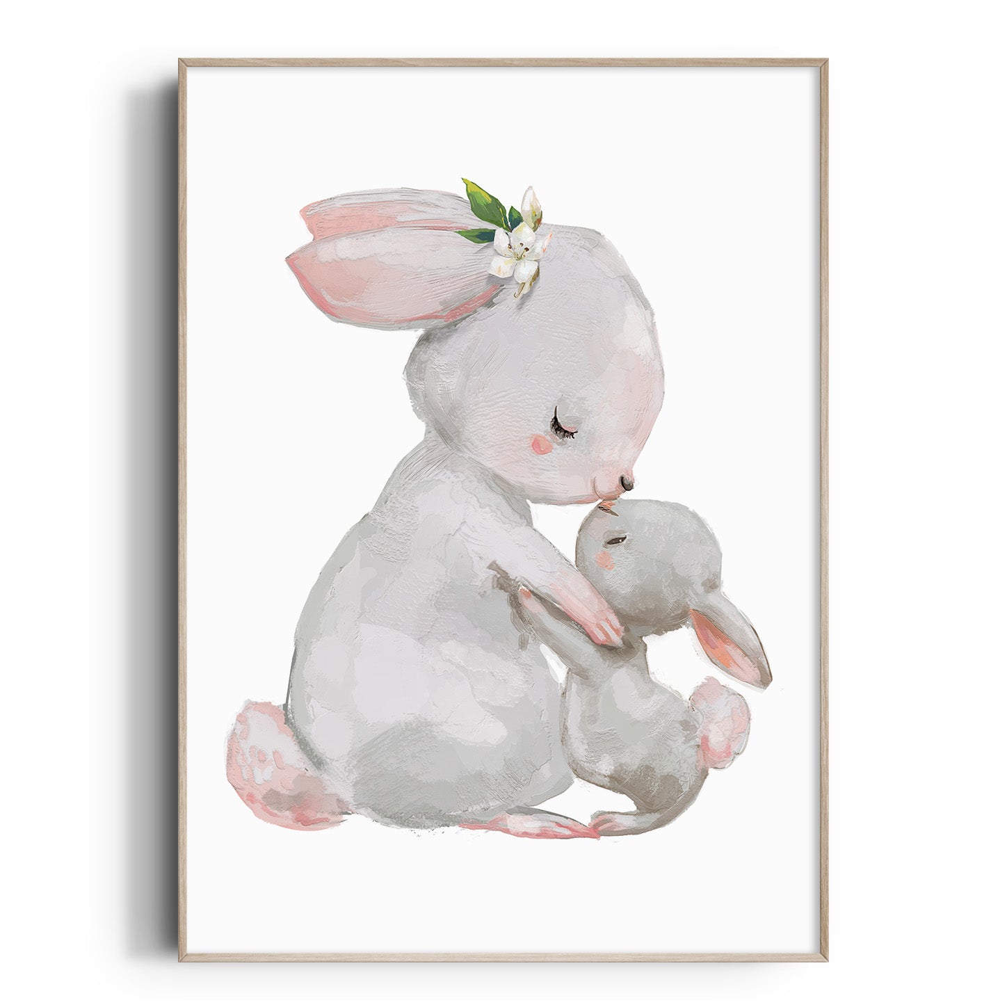 Mother Baby Bunny Print Nursery Wall Art The Kids Print