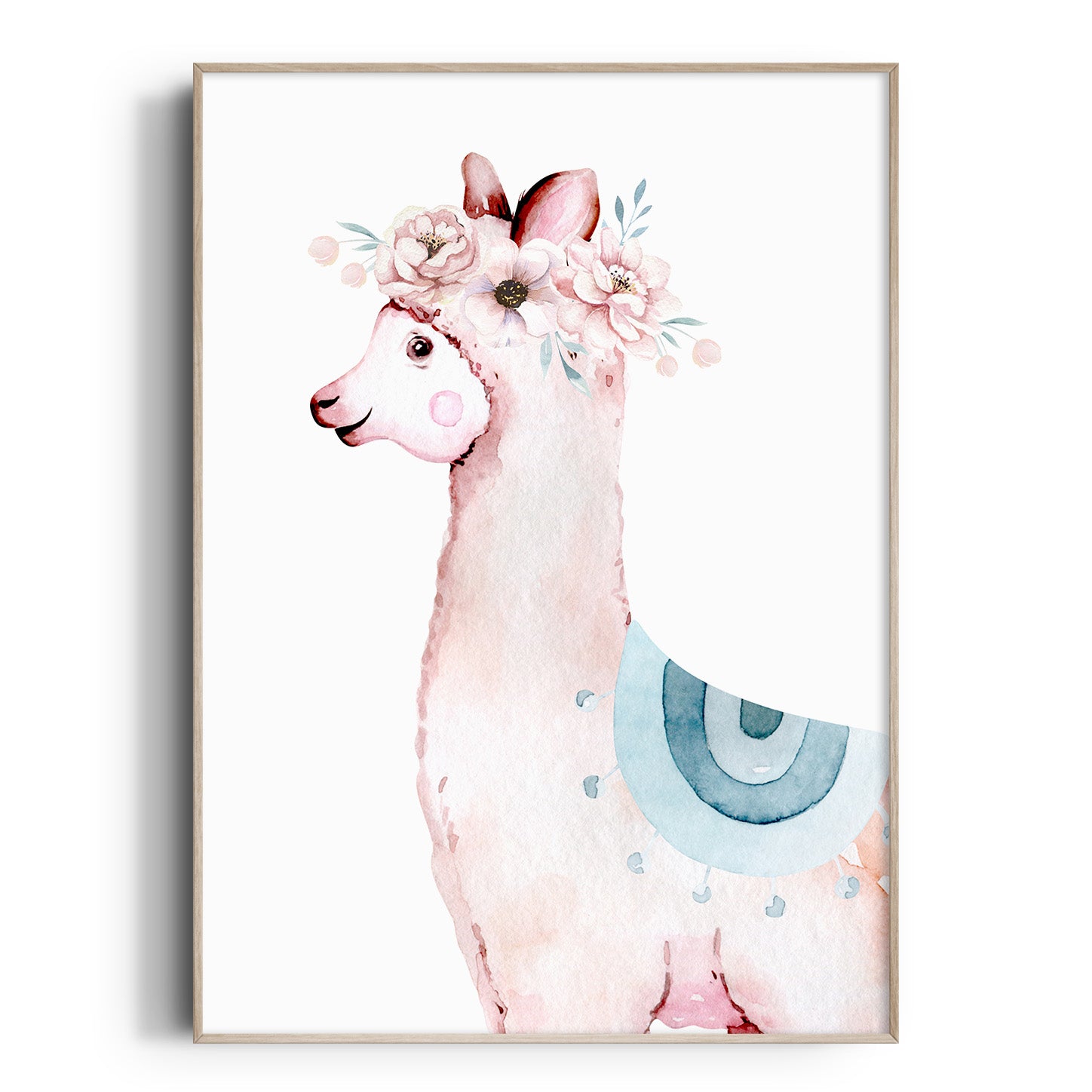 Llama Nursery Print Girls Alpaca Bedroom Wall Art The Kids
