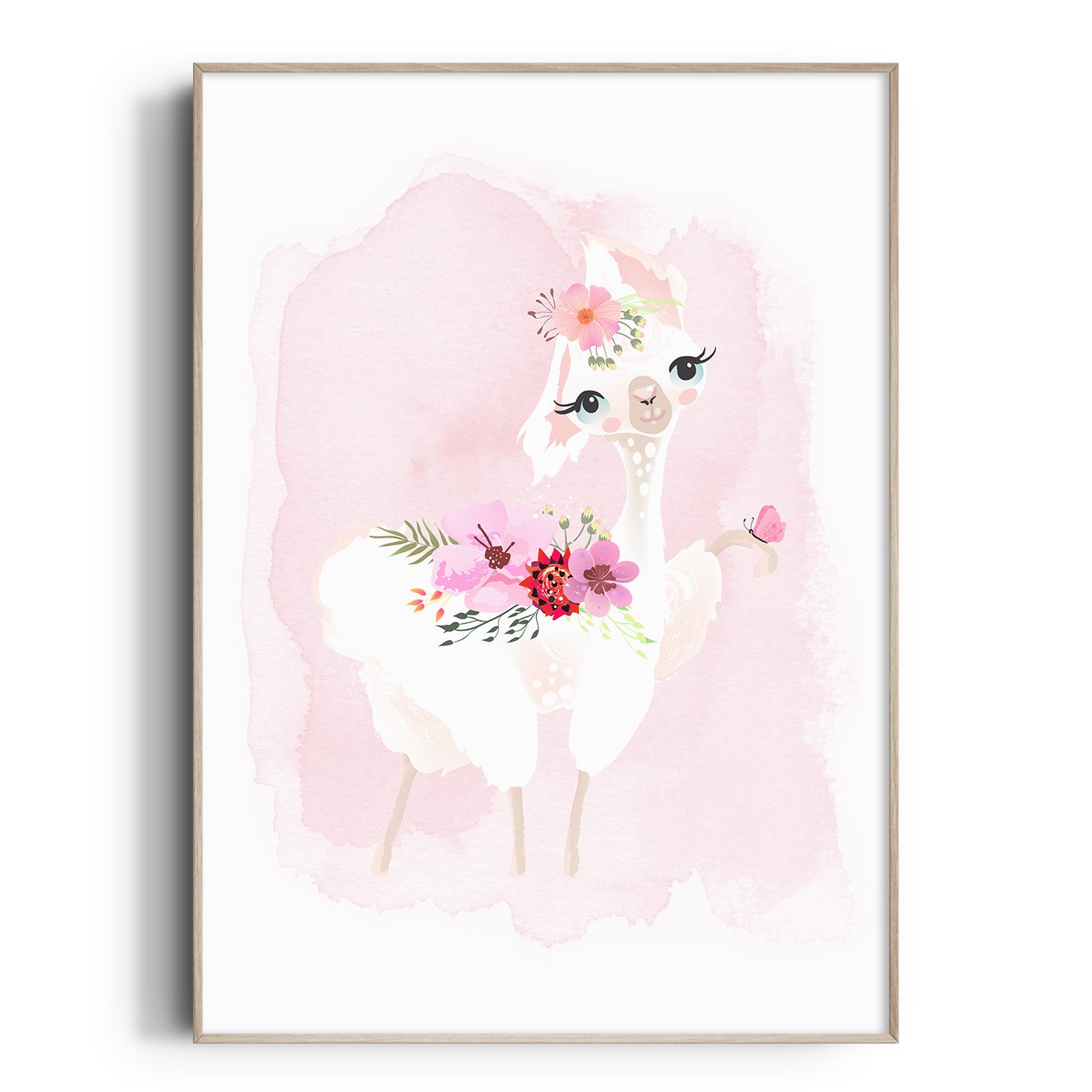 Llama Nursery Print Girls Animal Wall Art Girls Room Decor