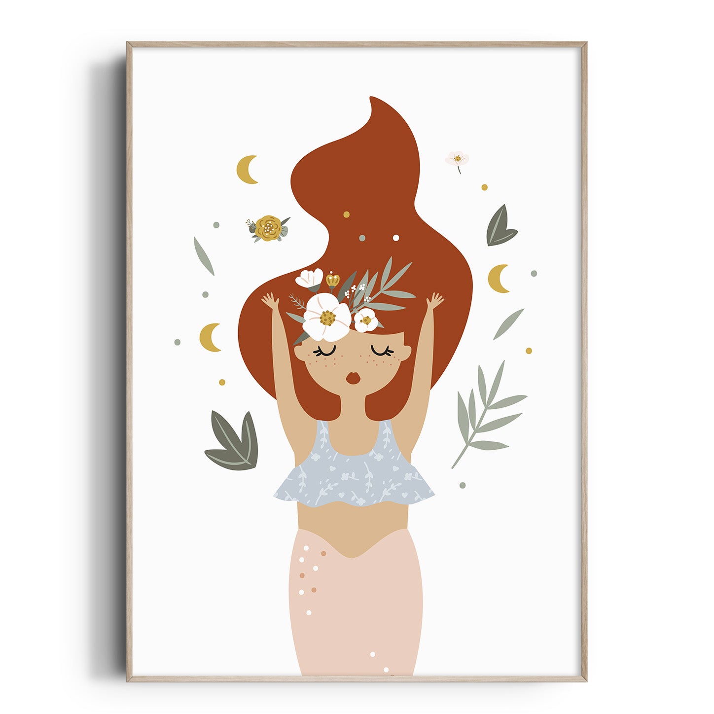 Mermaid Nursery Print Ocean Nursery Wall Art Girls Room Decor