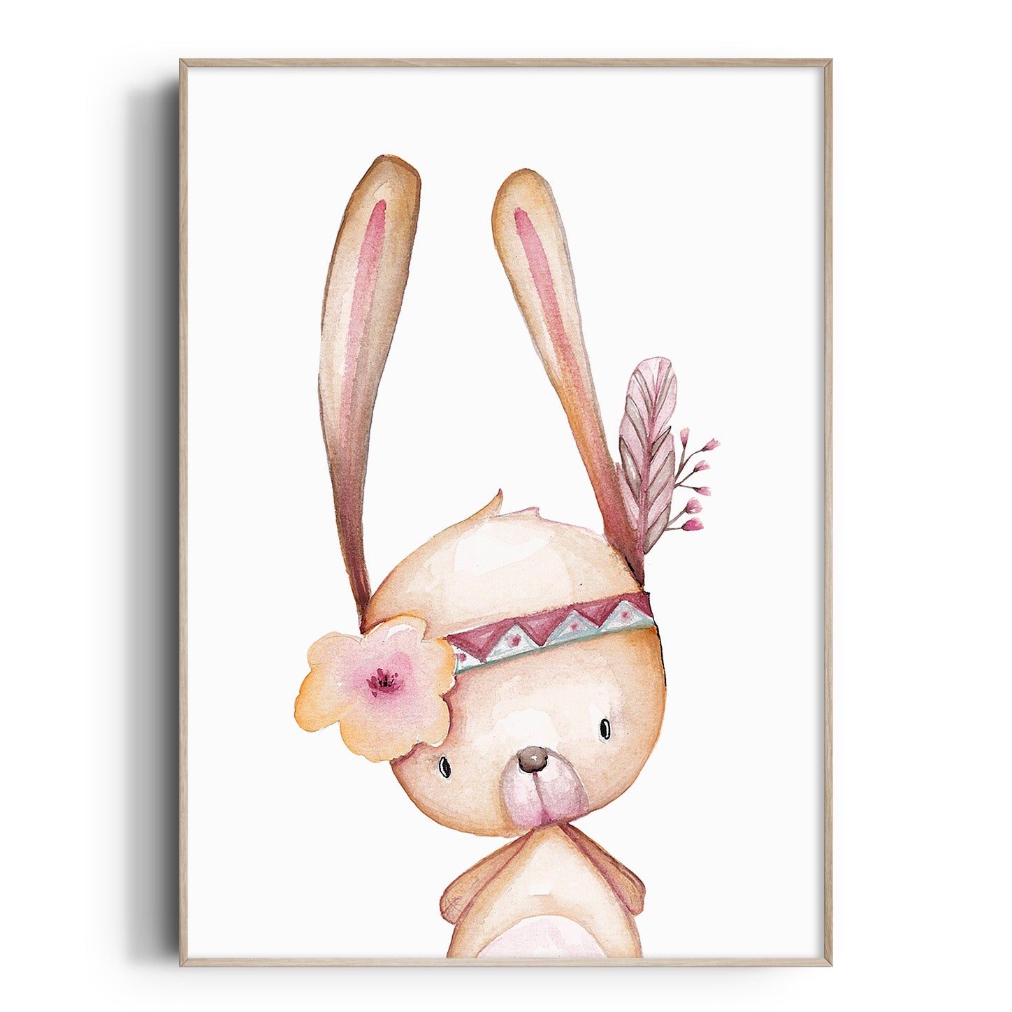Woodland Bunny Print Girls Nursery Prints Nursery Bedroom