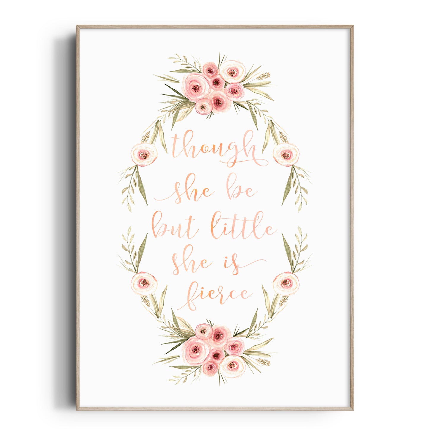 Baby, Girls Floral Woodland Quote Nursery or Bedroom Wall Art