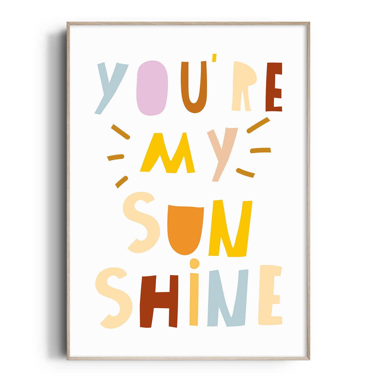 You Are My Sunshine Print Girls Wall Art The Kids Print Store The