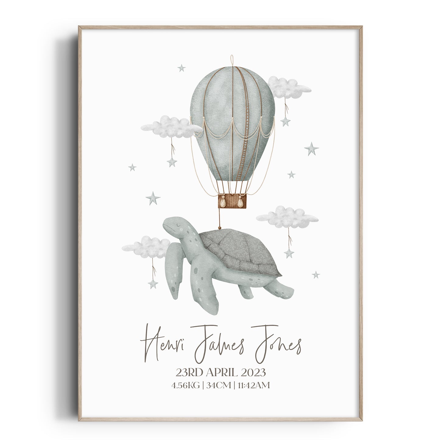 Ocean Nursery Wall Art Sea Turtle Birth Print The Kids Print