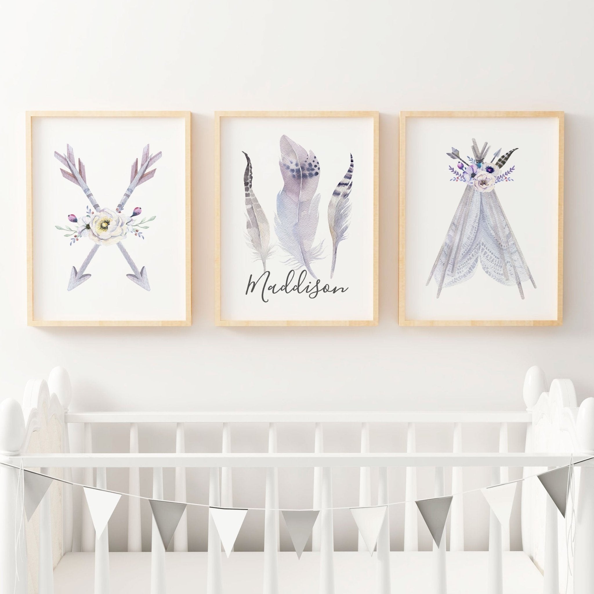 Girls Boho Nursery Bedroom Prints Print Set The Kids Print