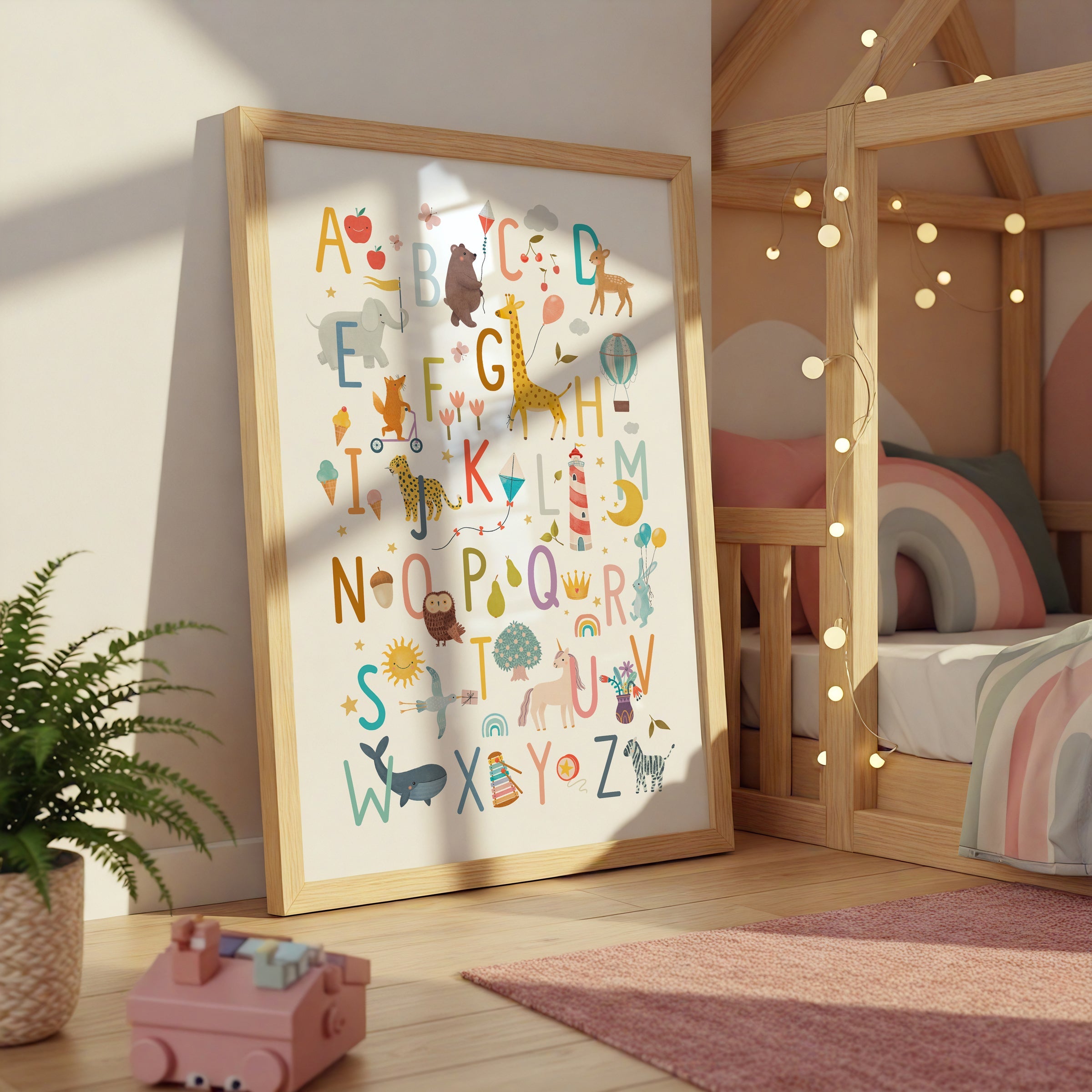Girls Alphabet Nursery Prints | Kids Wall Art Australia – The Kids ...