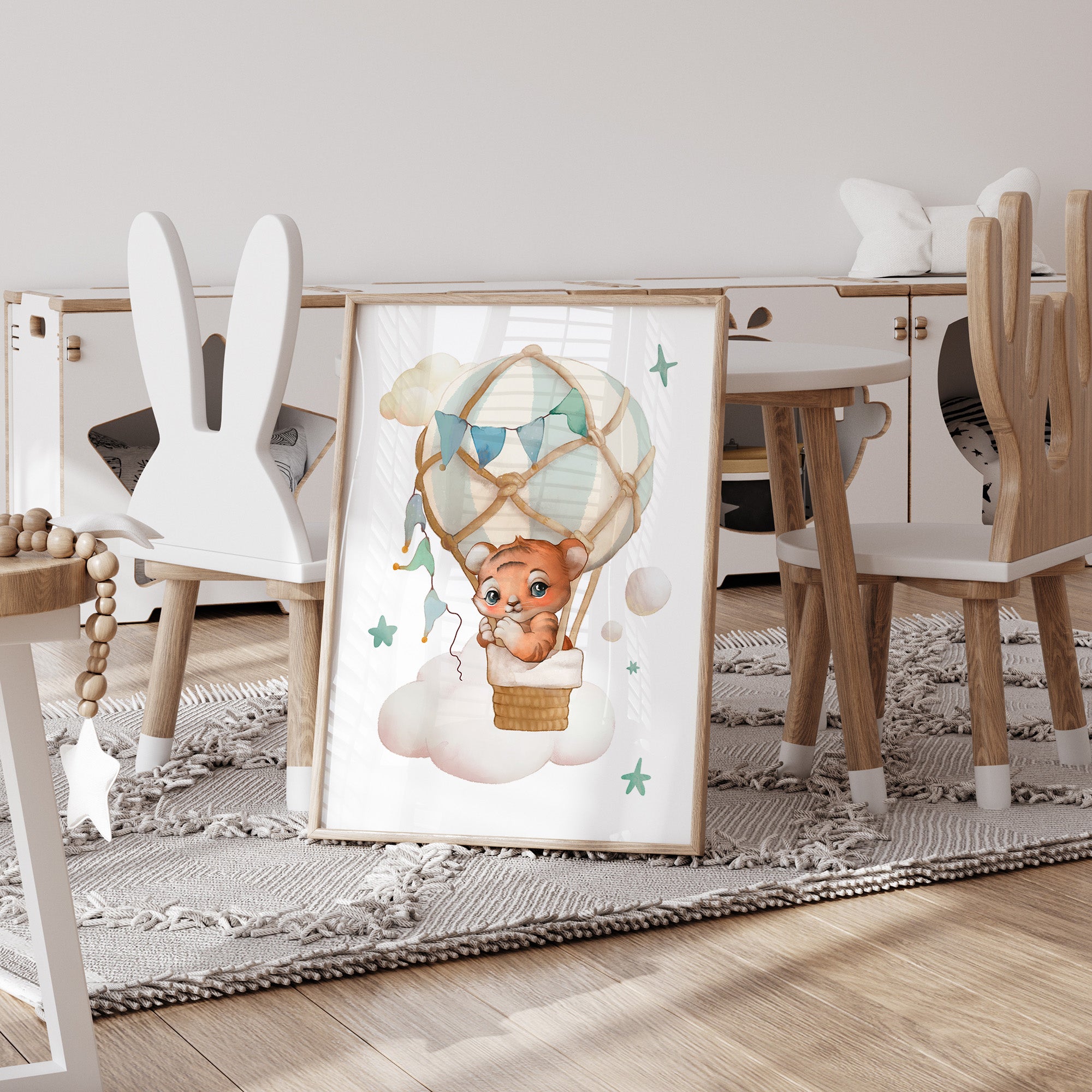 Hot Air Balloon Print - Tiger