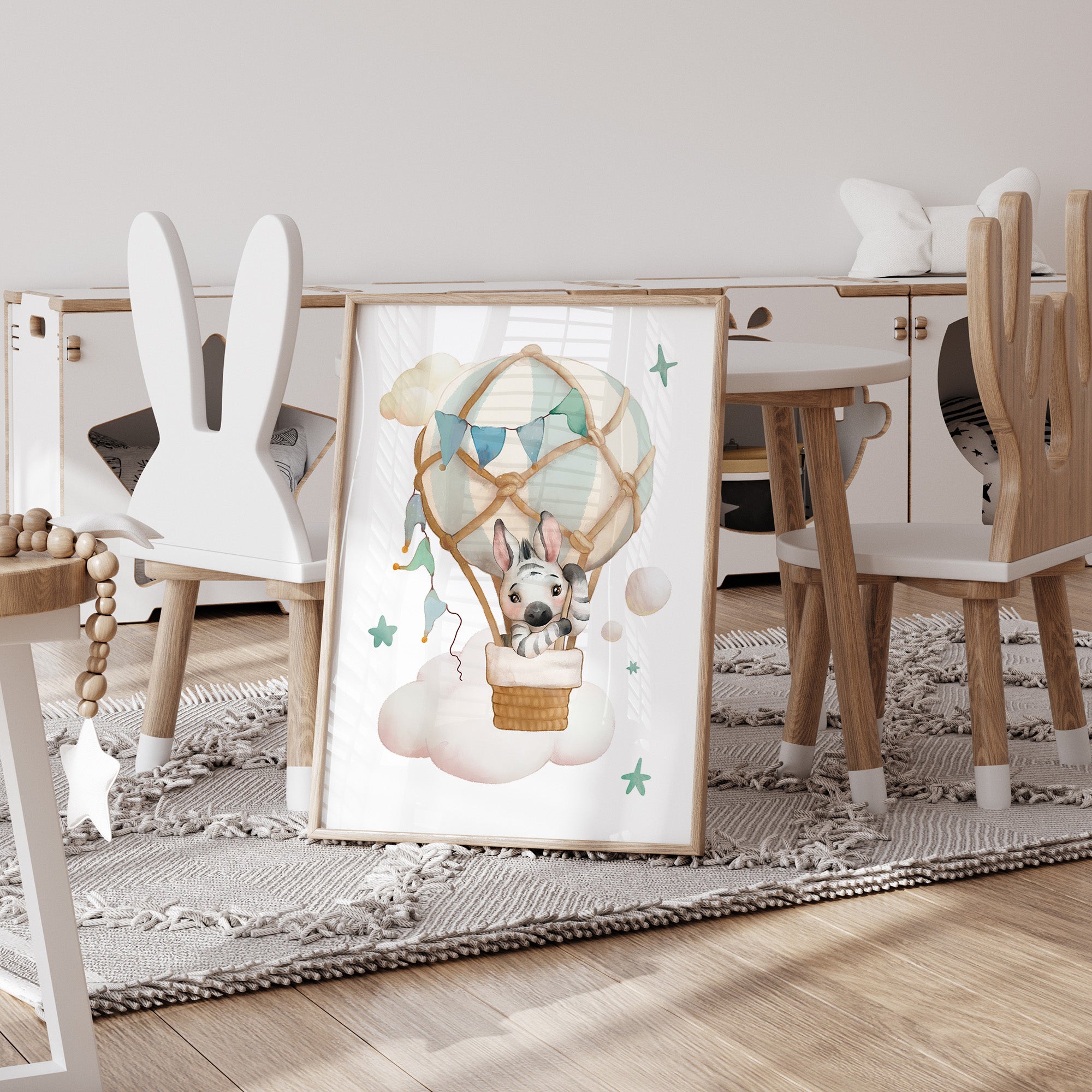 Hot Air Balloon Print - Zebra
