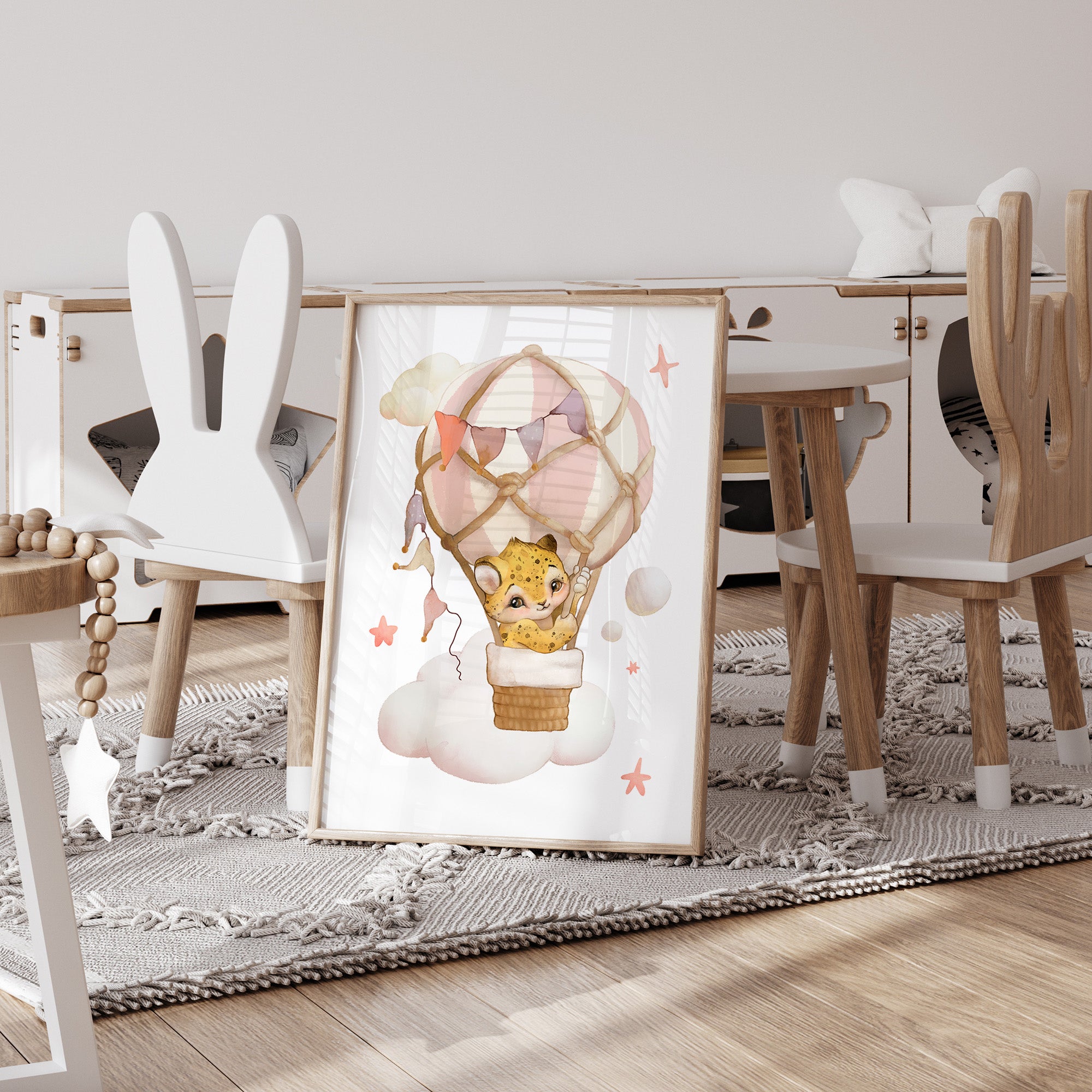 Hot Air Balloon Print - Leopard