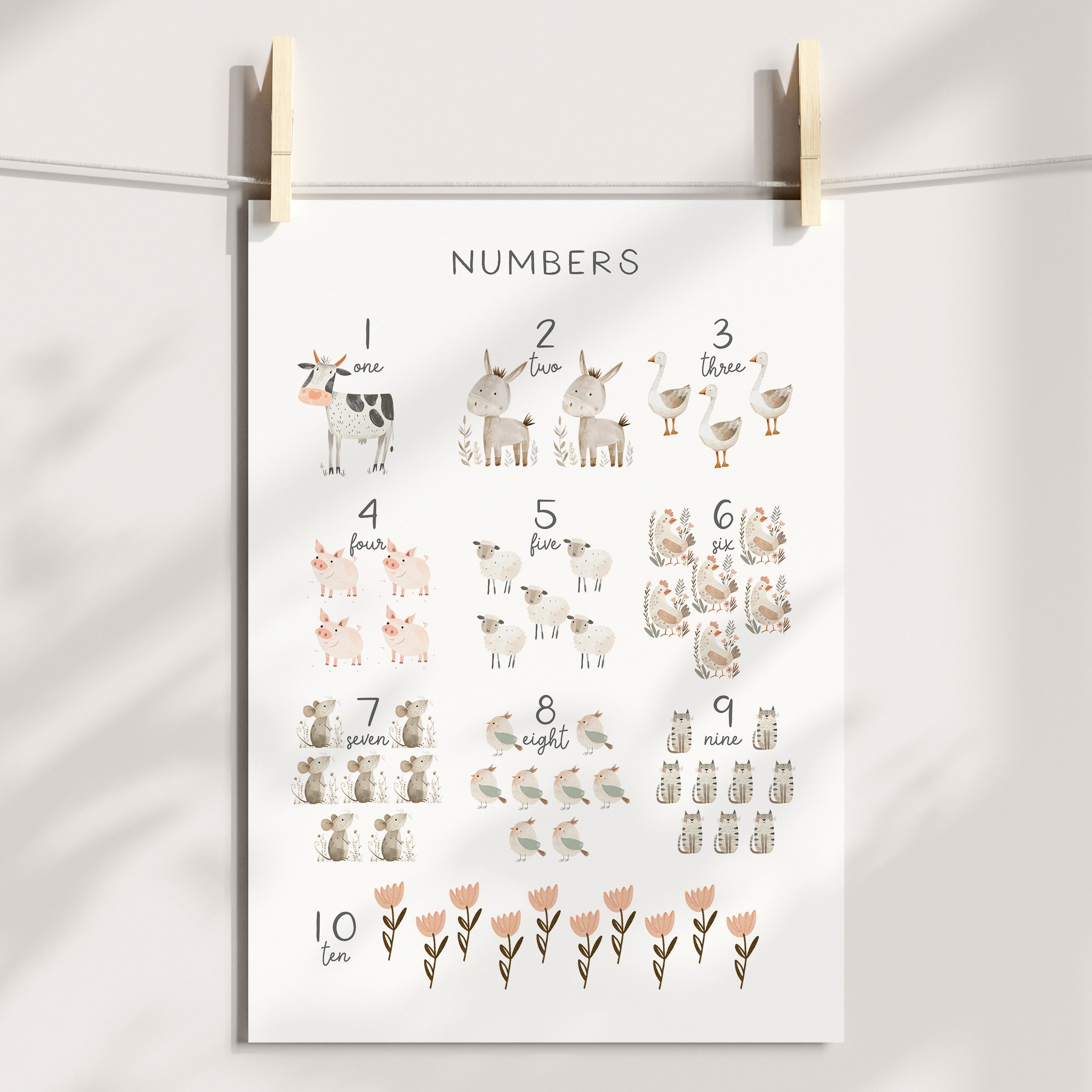 Farm Animals, Numbers, Letter & Name Prints