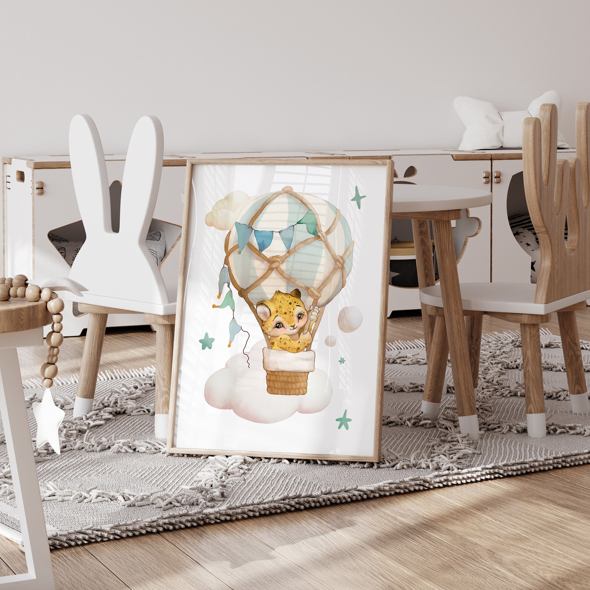 Hot Air Balloon Print - Leopard