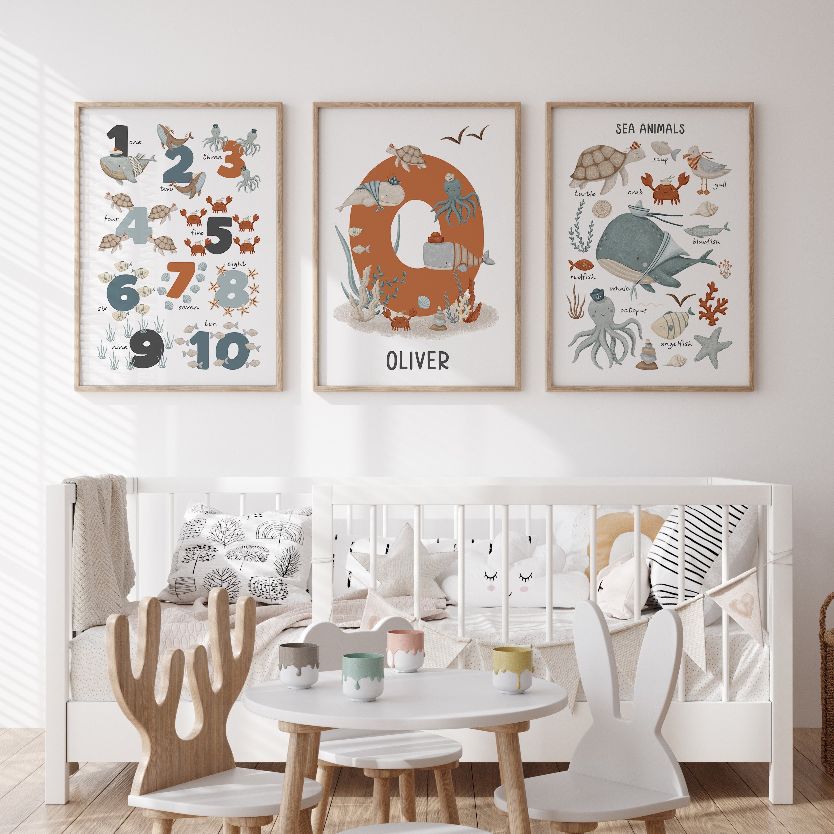 Sea Animals, Numbers & Name Prints