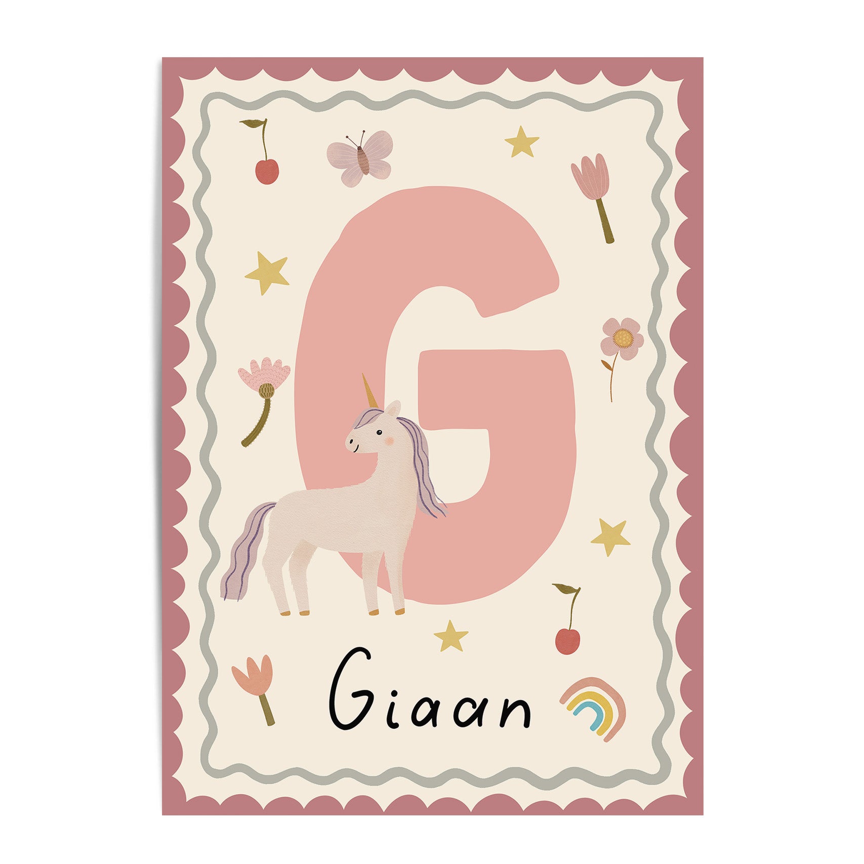 Unicorn Letter & Name Print