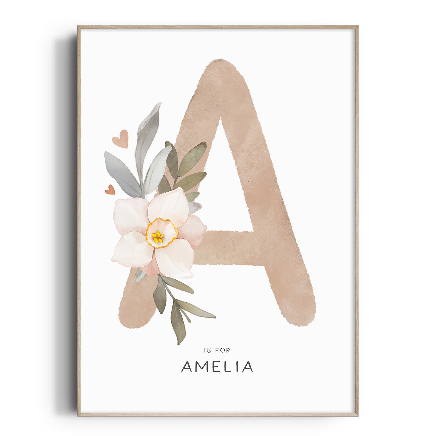 Boho Floral Letter & Name Print
