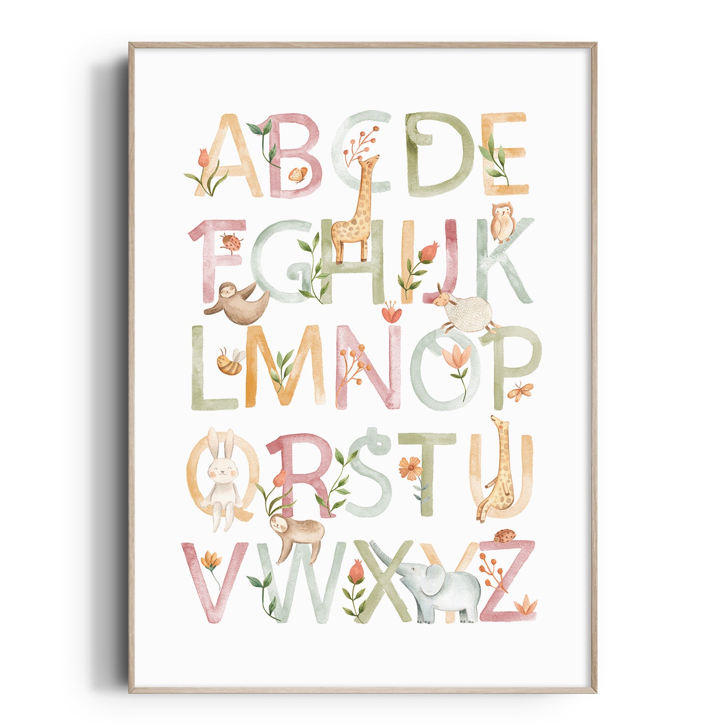 Woodland Animal Alphabet Print