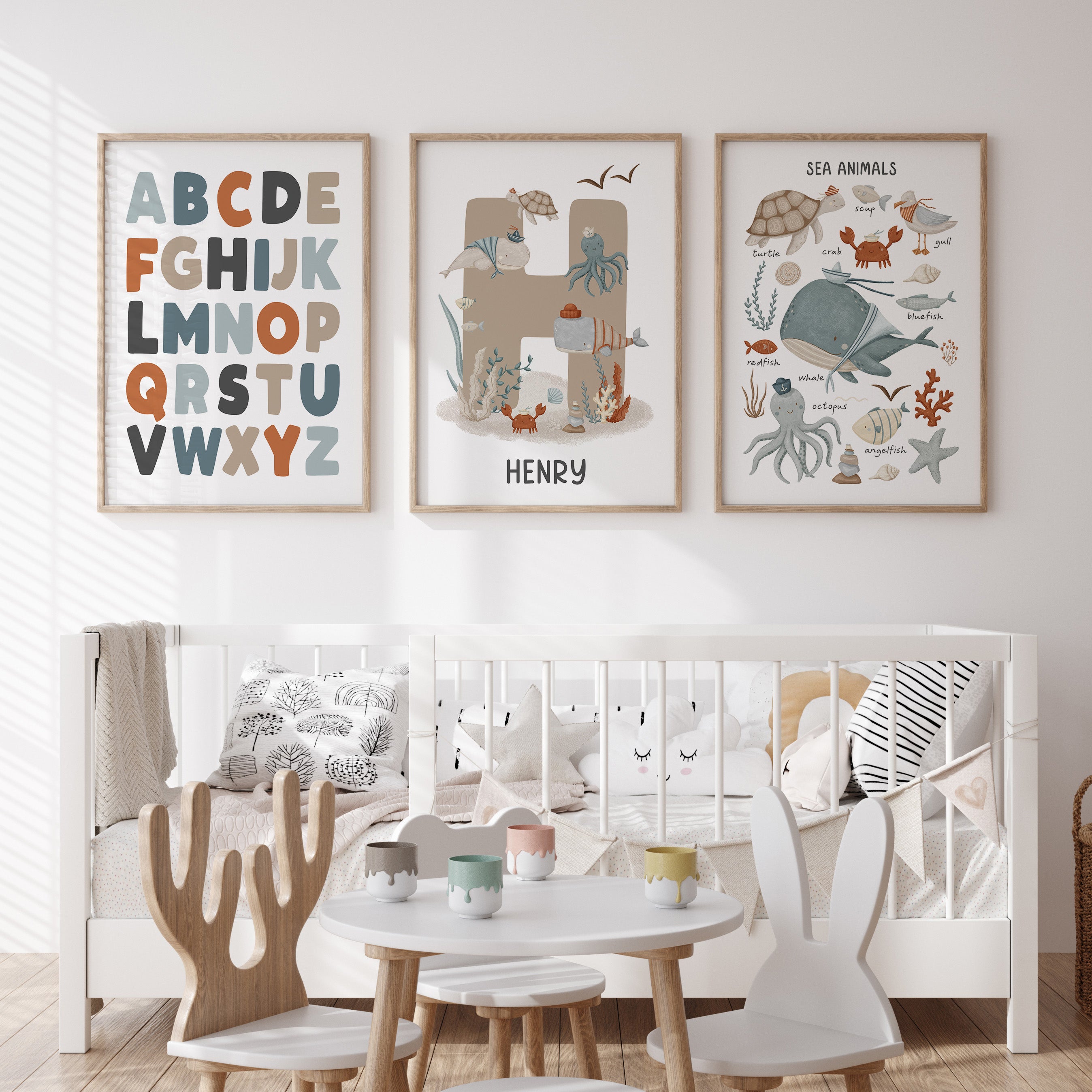 Sea Animals, Alphabet & Name Prints