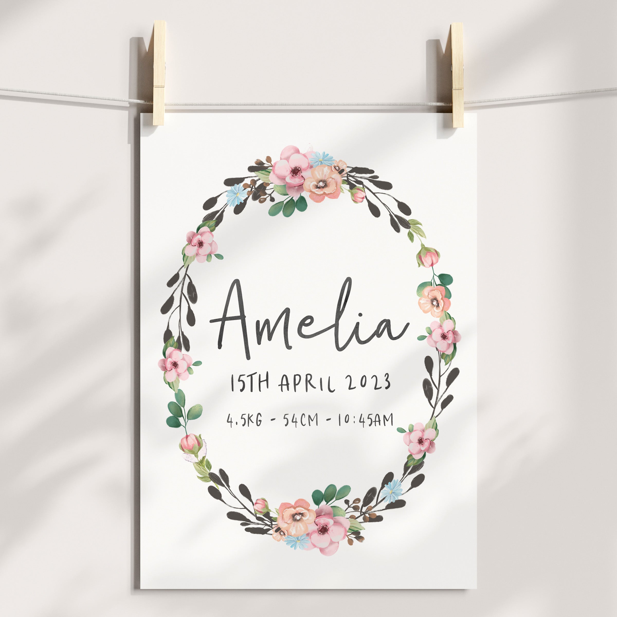 Floral Birth Print