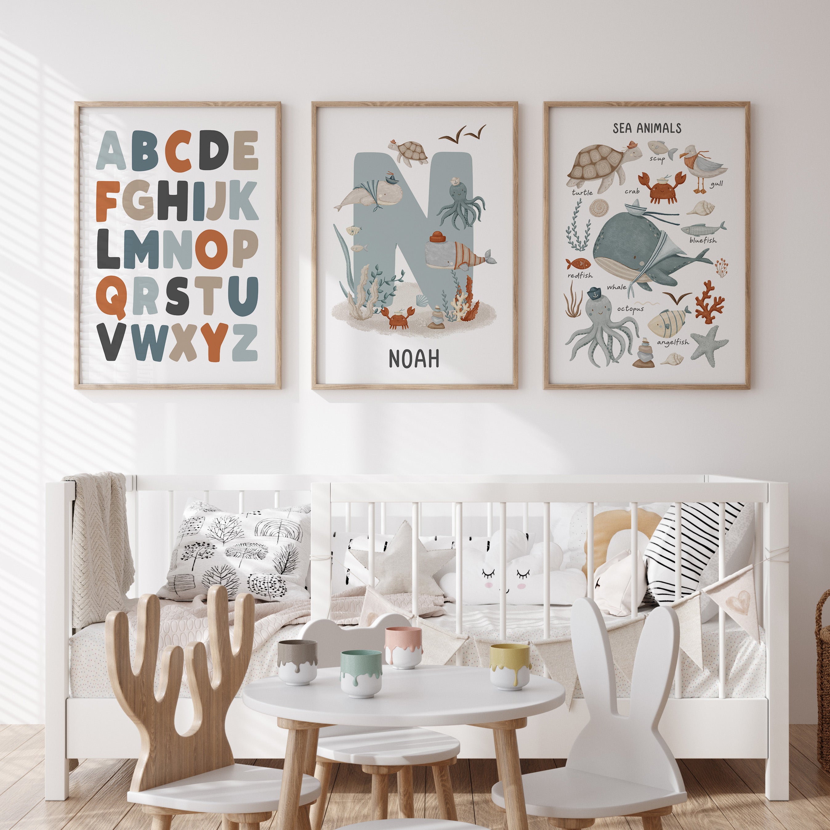 Sea Animals, Alphabet & Name Prints