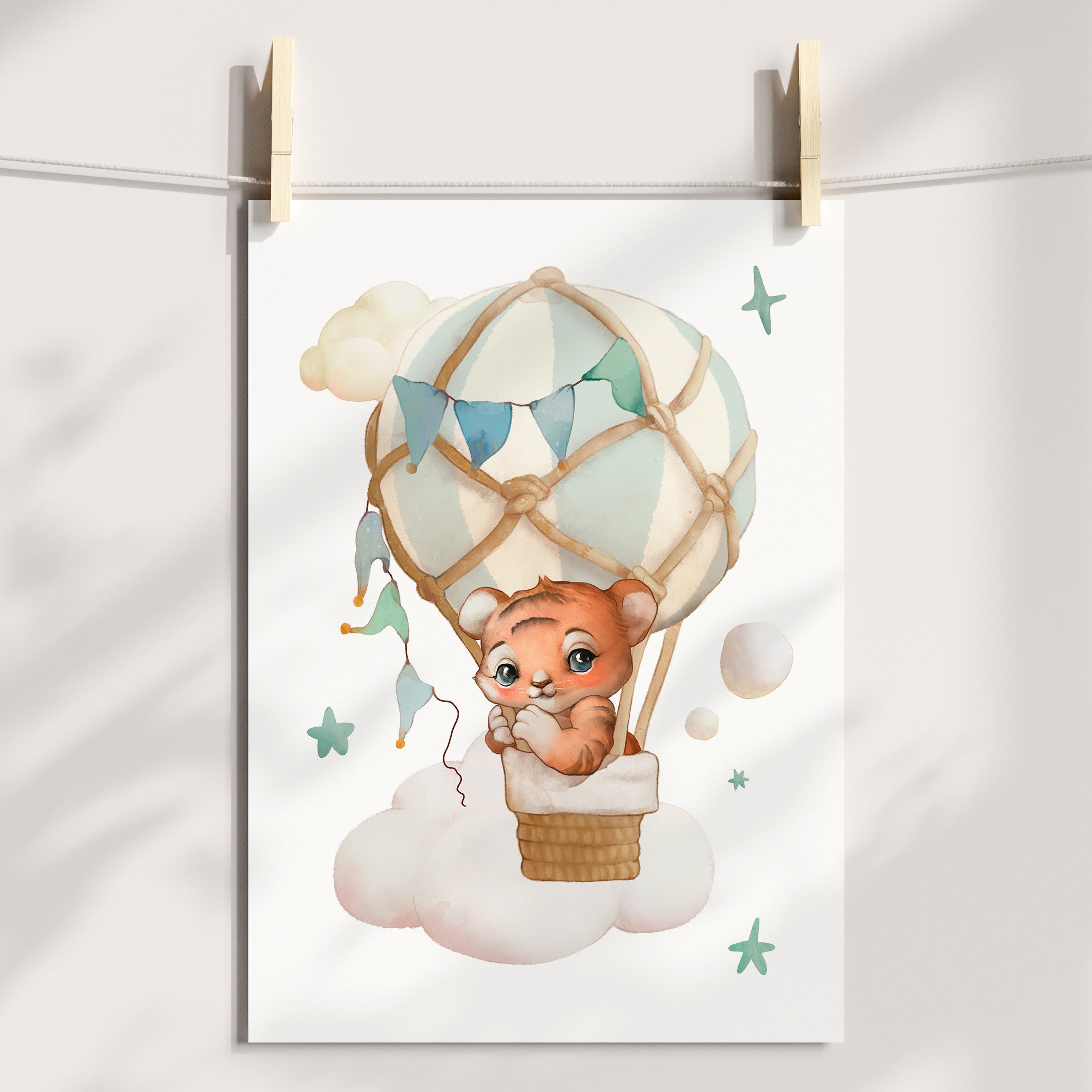 Hot Air Balloon Print - Tiger