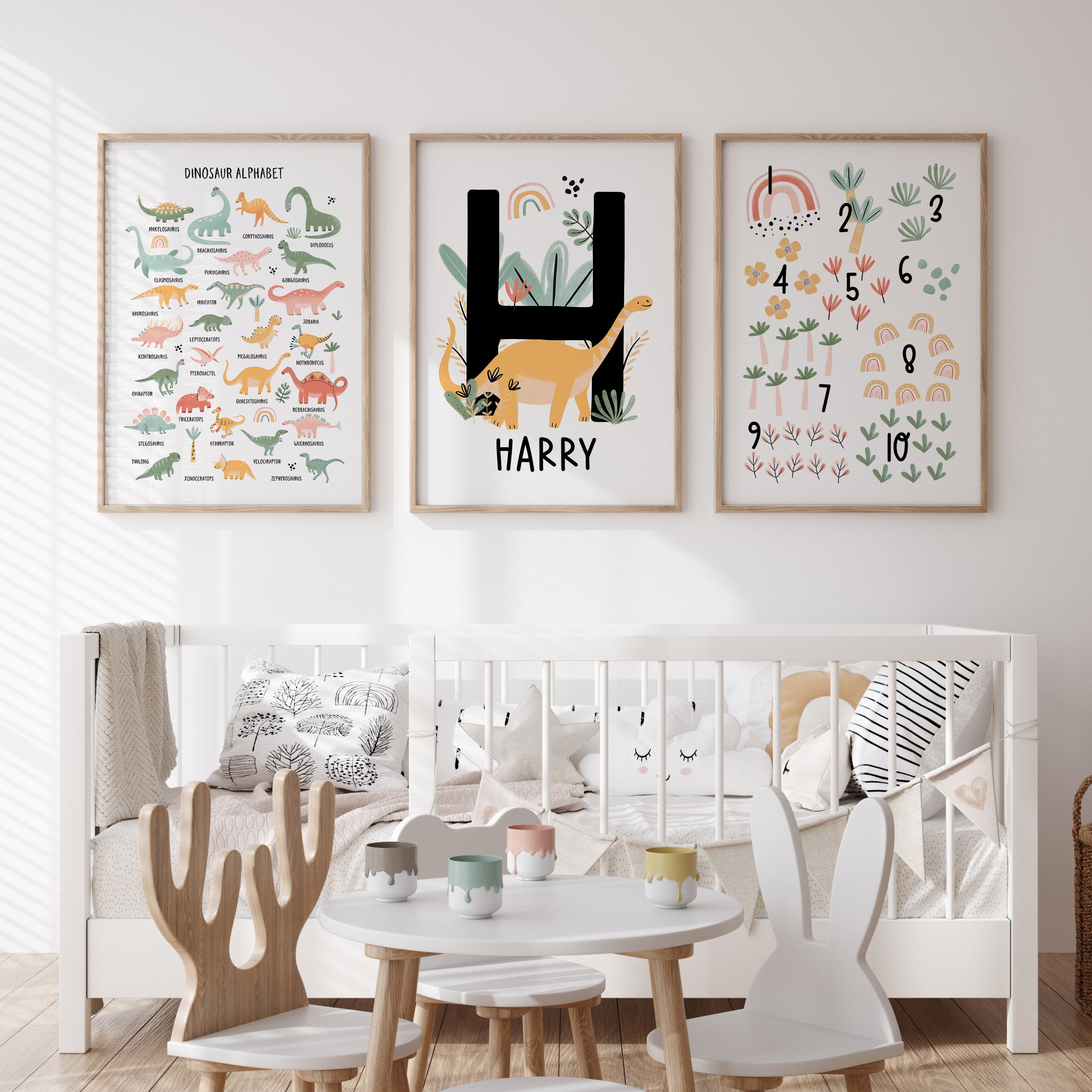 Dinosaur Name, Alphabet & Numbers Prints - Choose Your Dinosaur