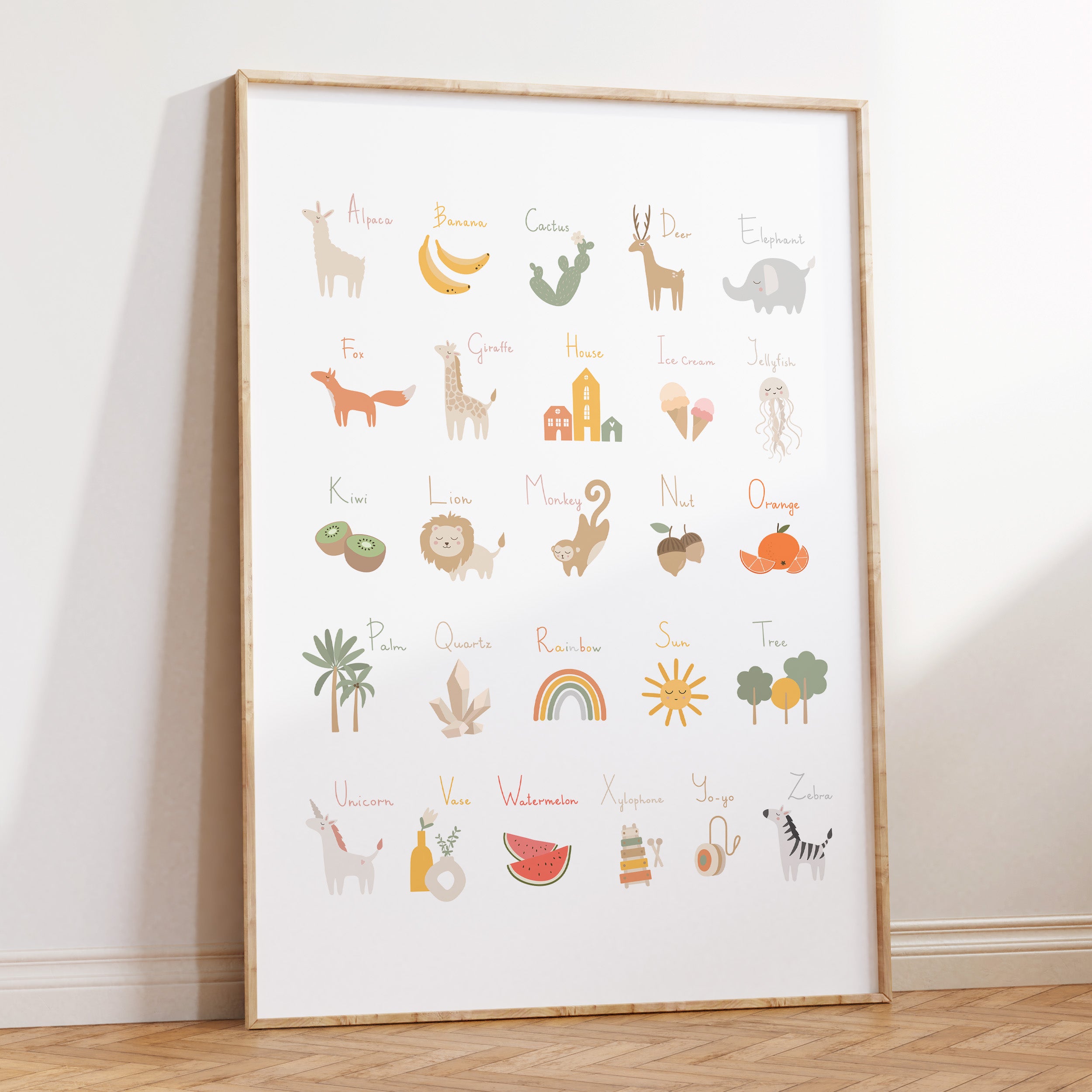 Boho Animal Alphabet Print