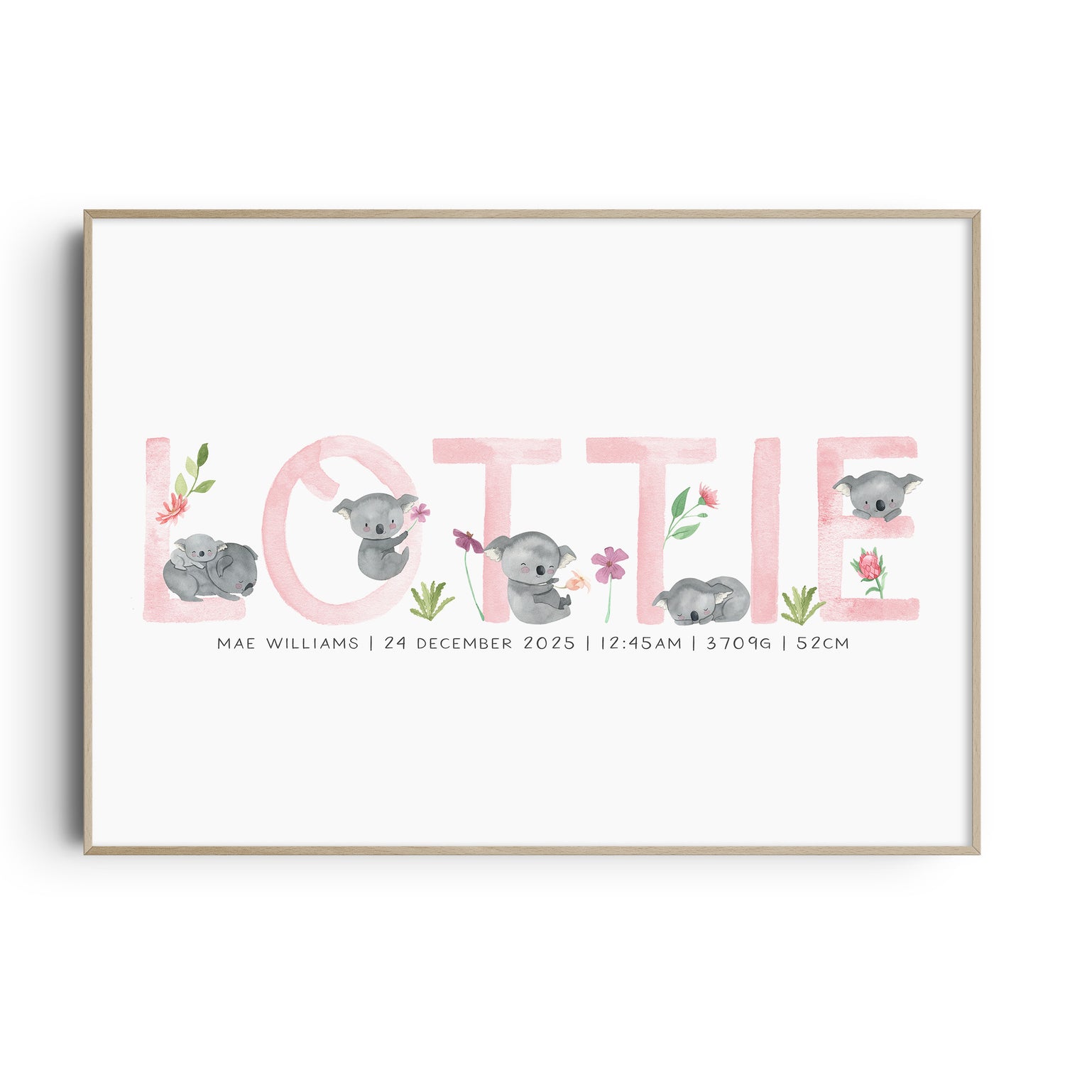 Floral Koala Name Print