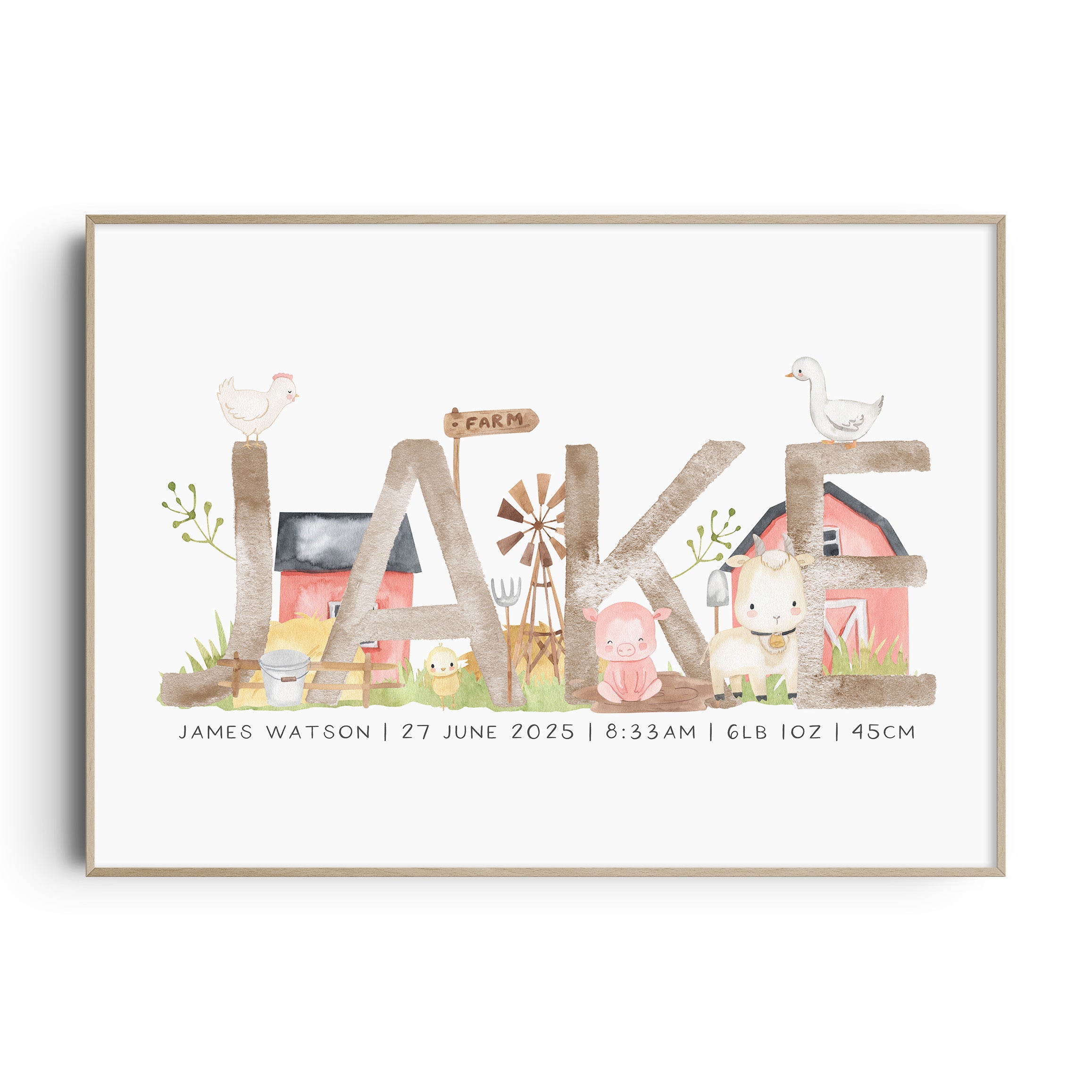 Farm Animal Name Print