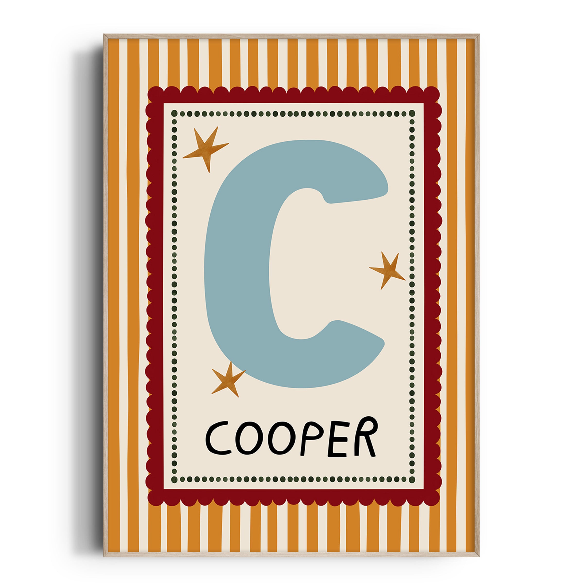 Orange Stripe Letter & Name Print