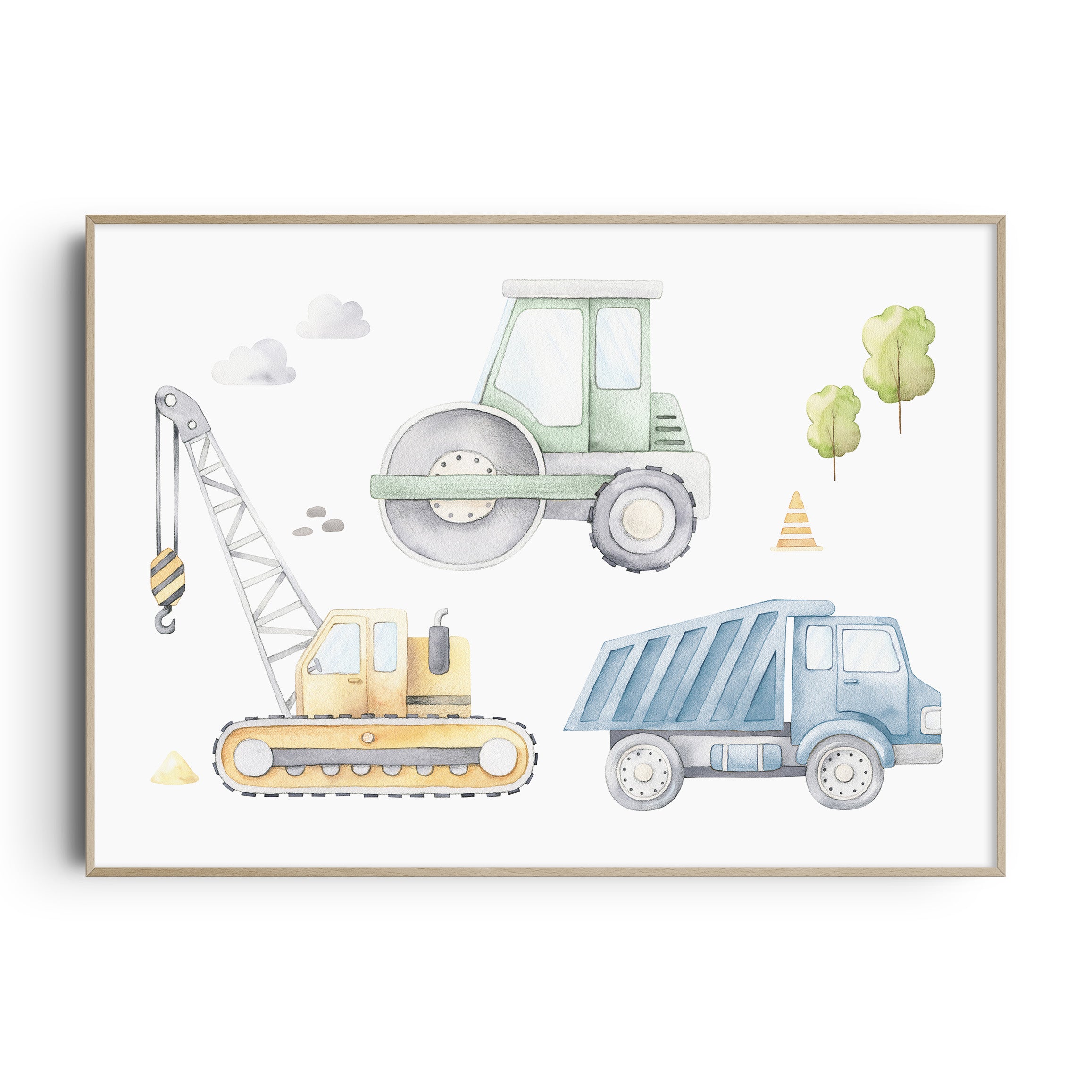 Construction Vehicles Print