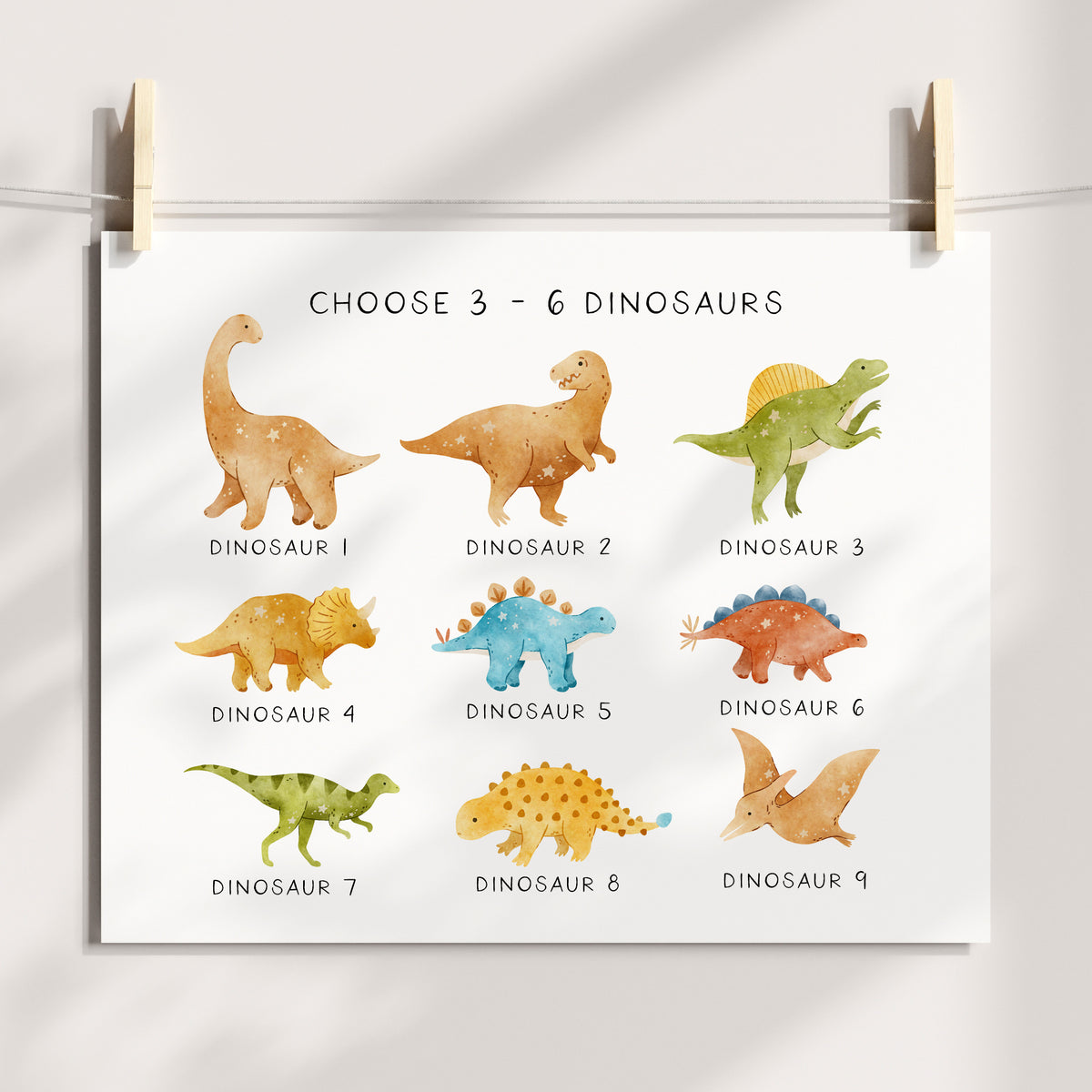 Personalised Baby Name Print | Boys Dinosaur Nursery & Bedroom Wall Art ...