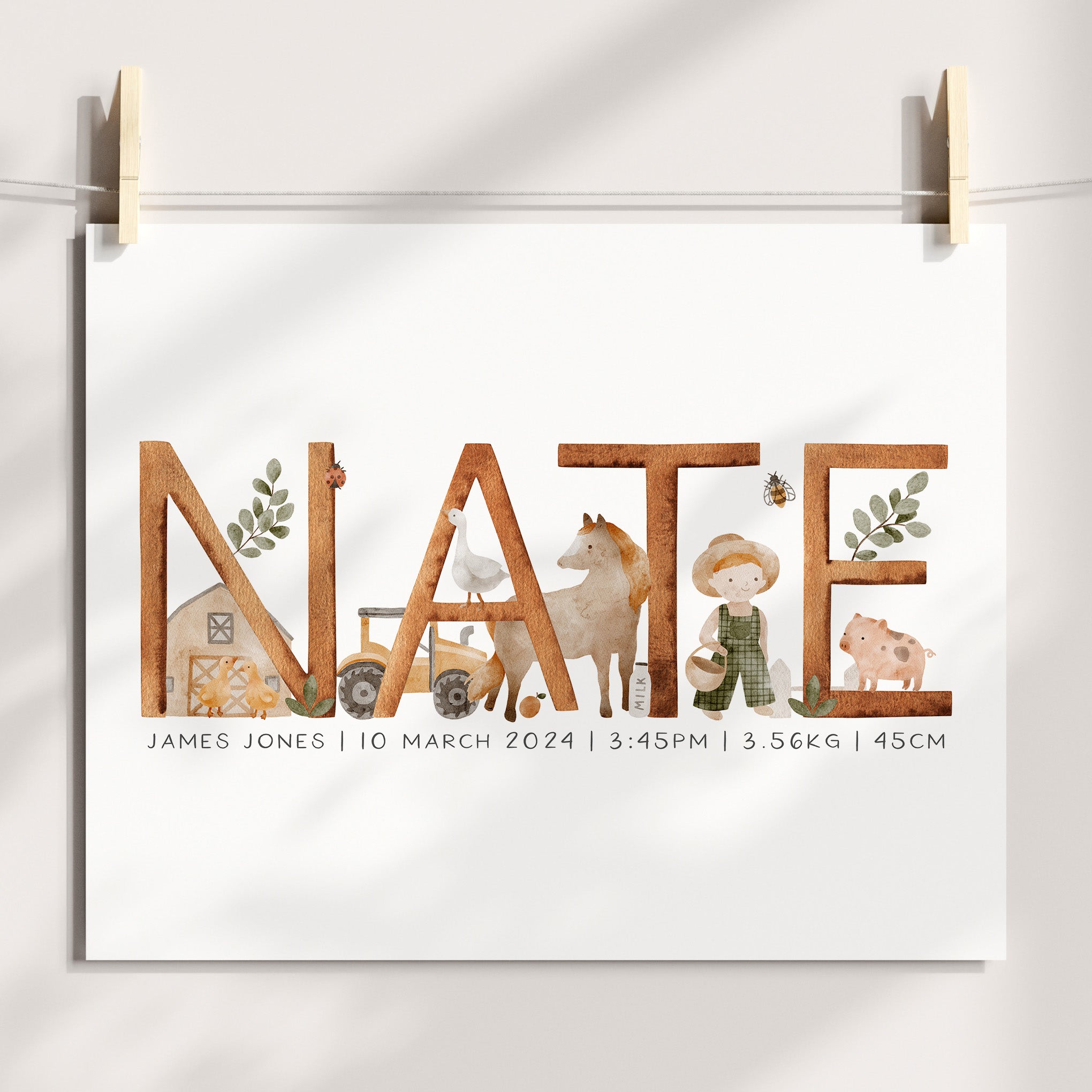Farm Animal Name Print
