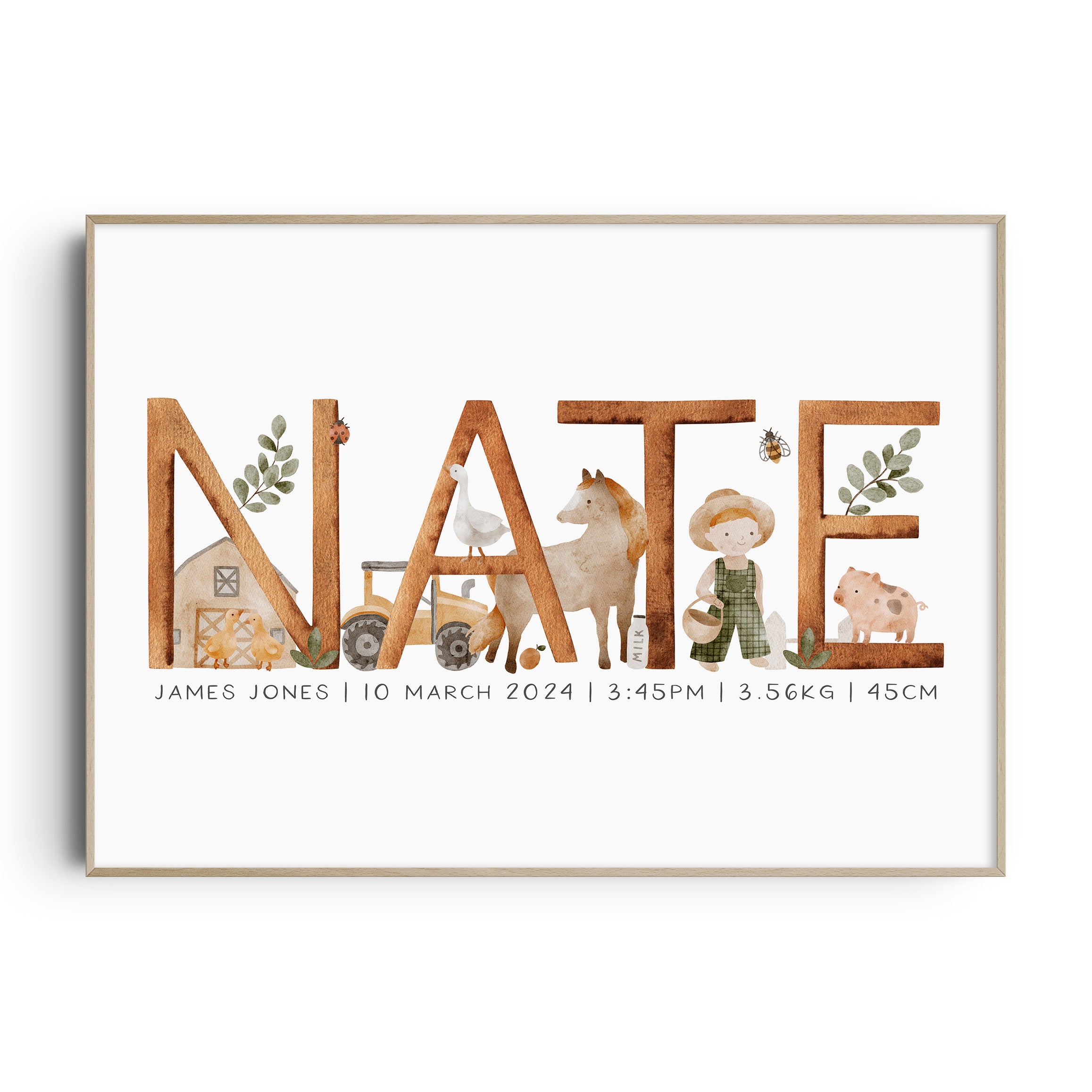 Farm Animal Name Print