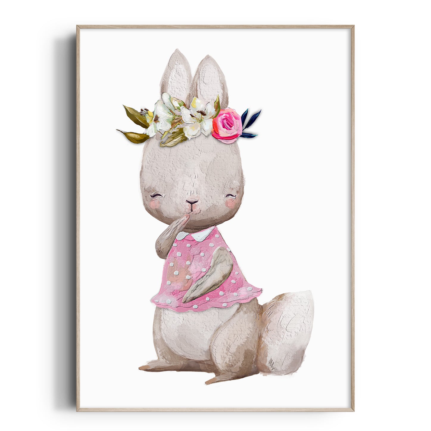 Floral Woodland Bunny Print