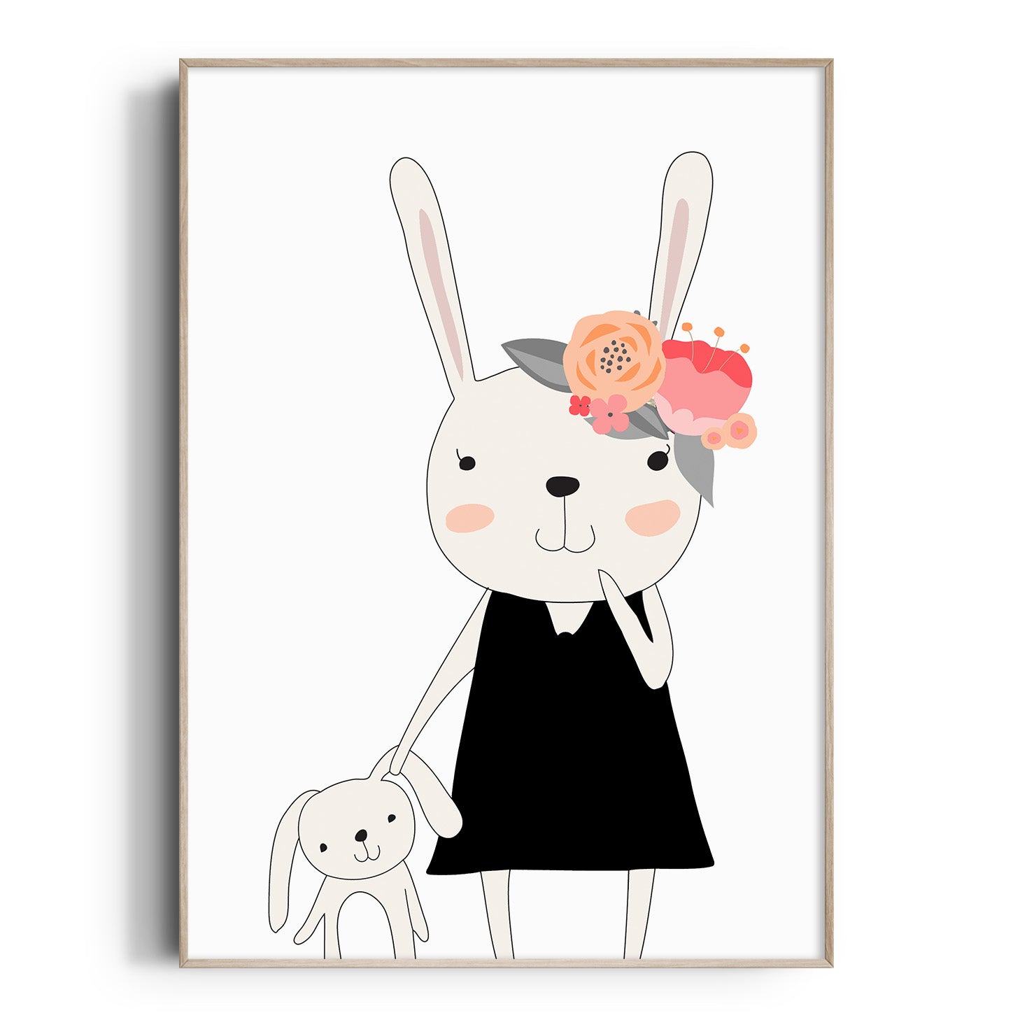 Floral Woodland Bunny Print
