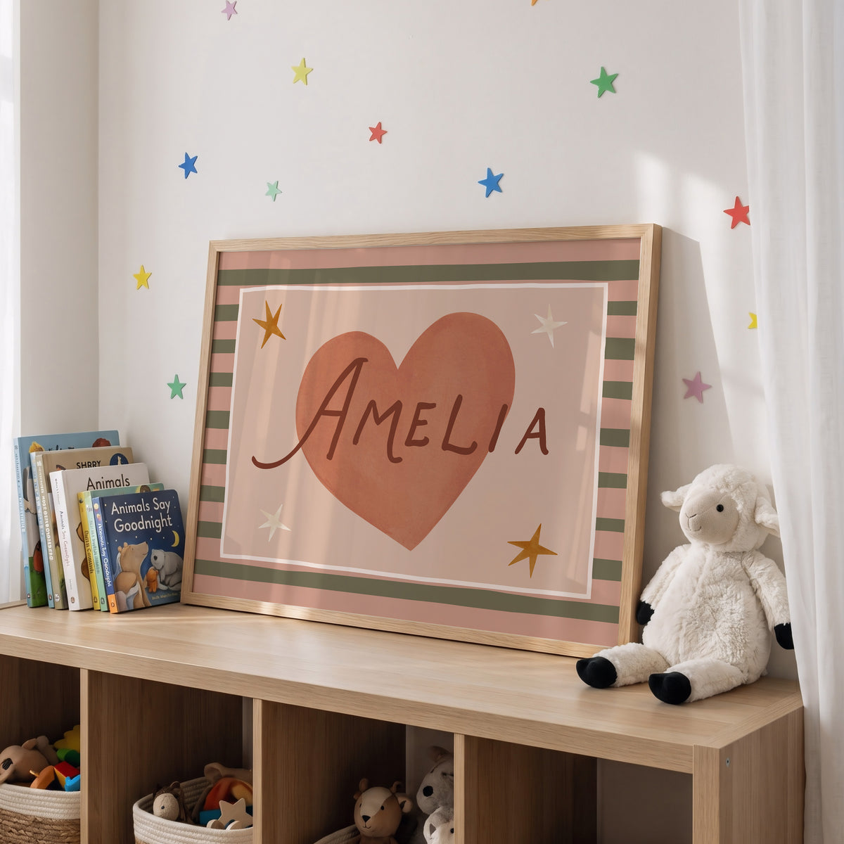 Stripe Whimsy Heart Name Print