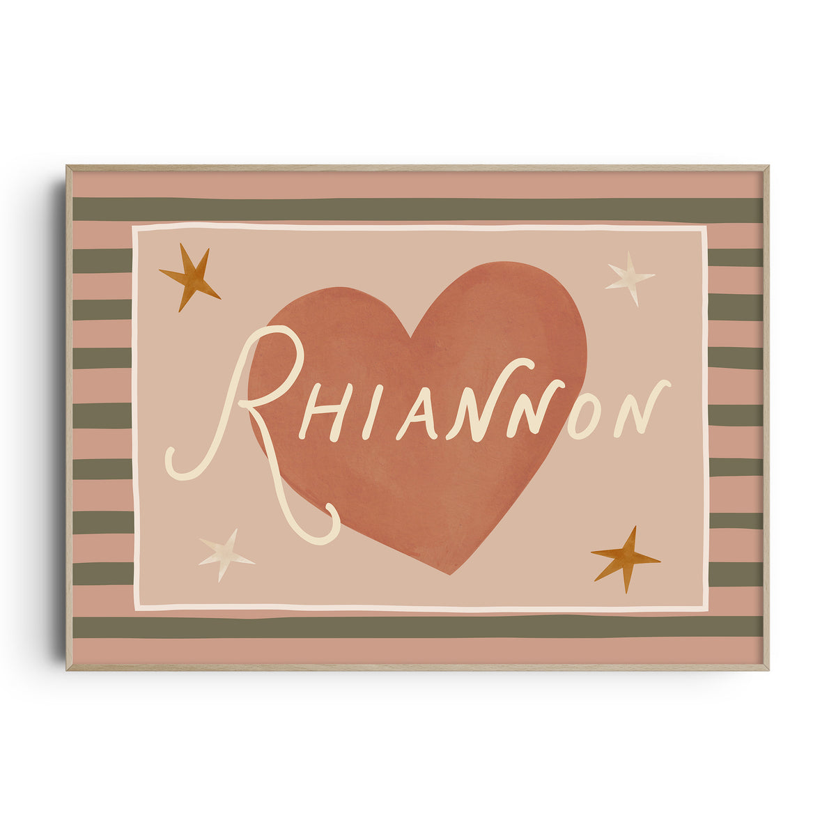 Stripe Whimsy Heart Name Print