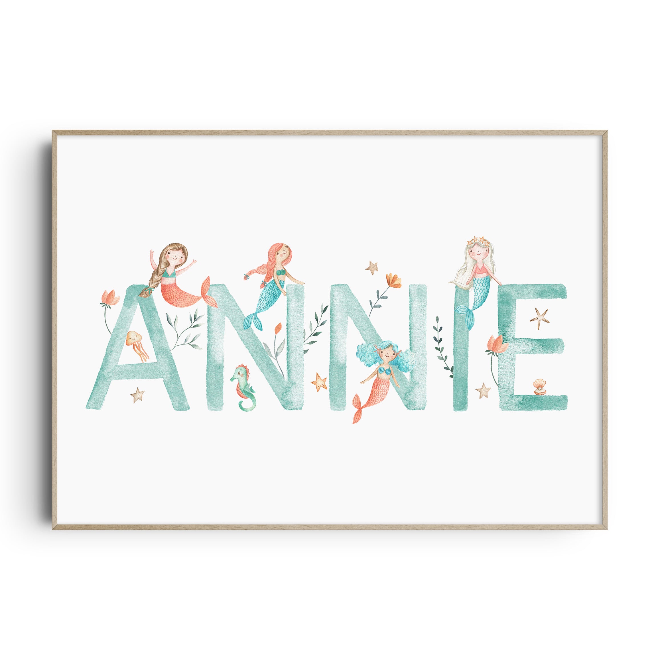 Mermaid Name & Birth Print