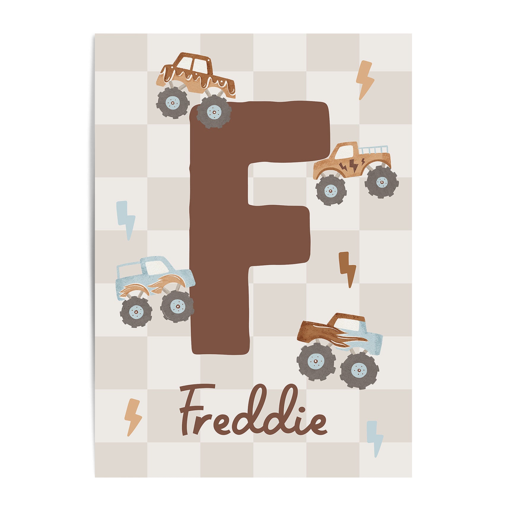 Monster Trucks Letter & Name Print