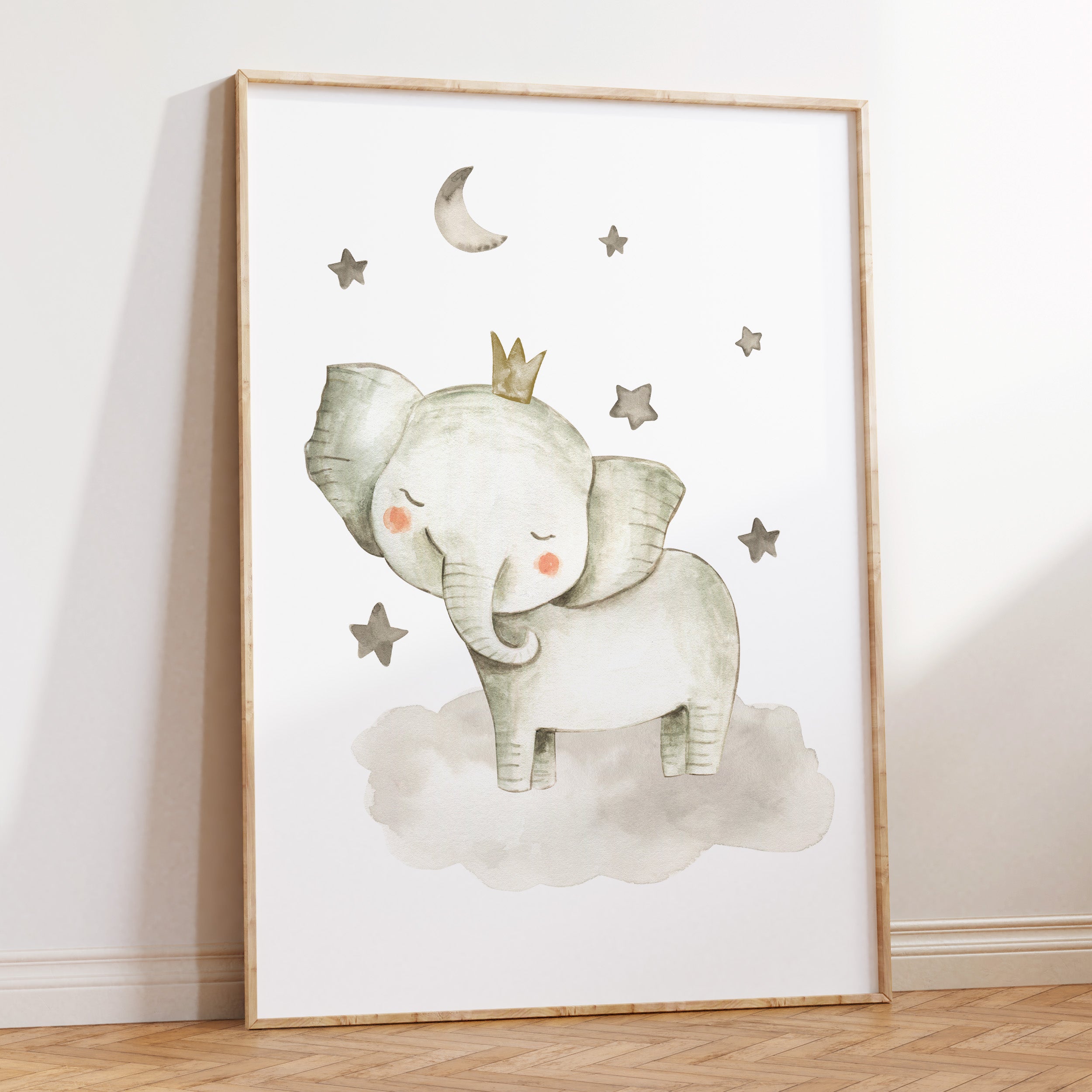 Elephant & Stars Print