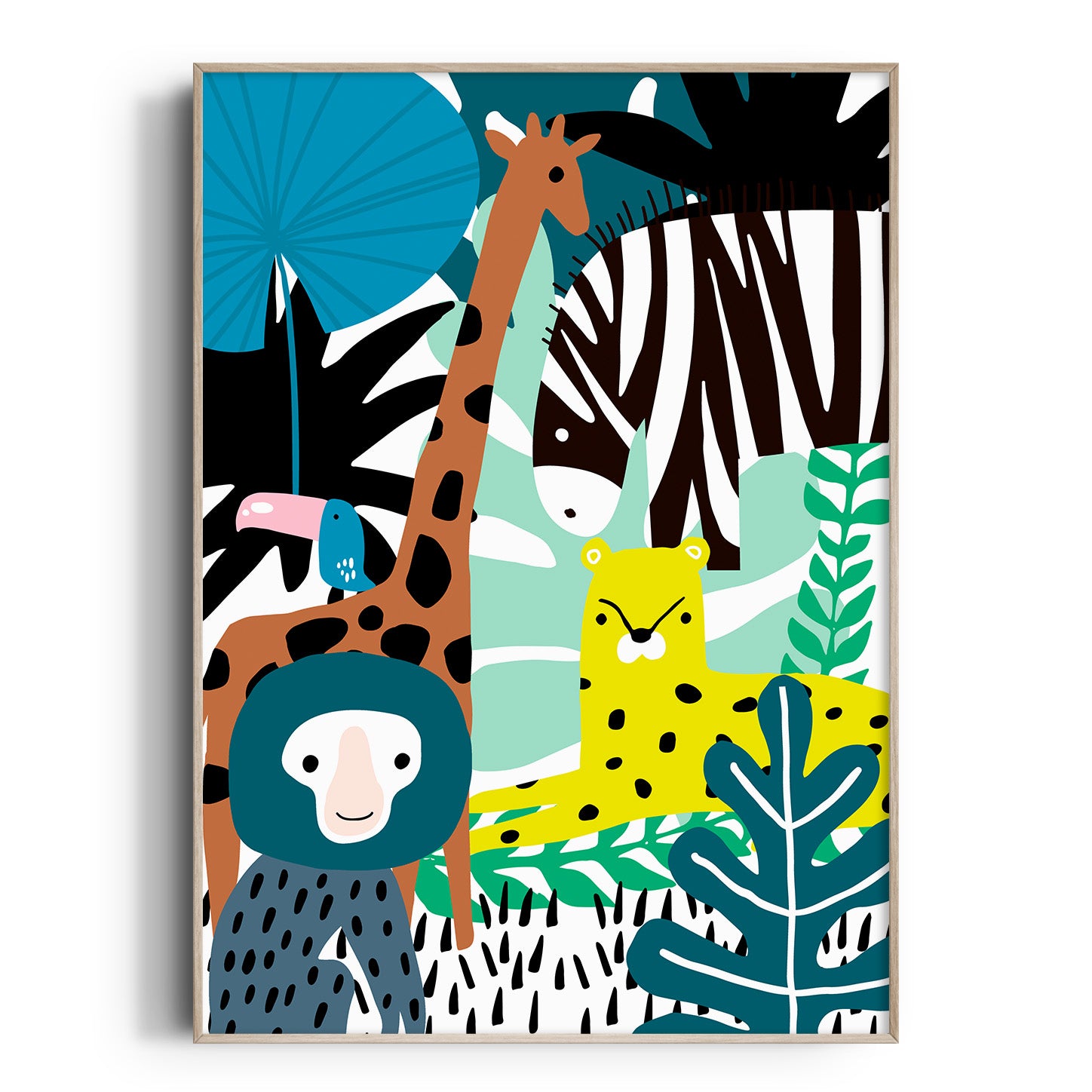 Jungle Animal Nursery Print | Safari Nursery Wall Art | The Kids Print ...