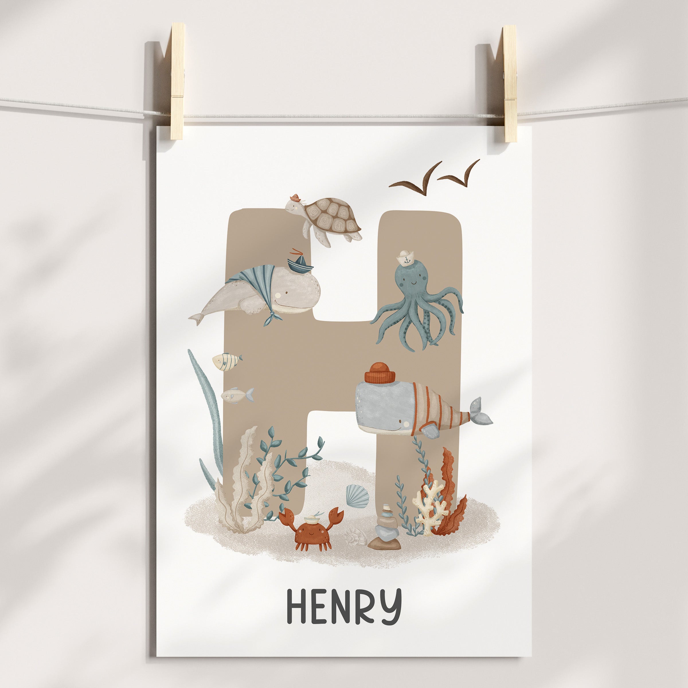 Sea Animals, Alphabet & Name Prints