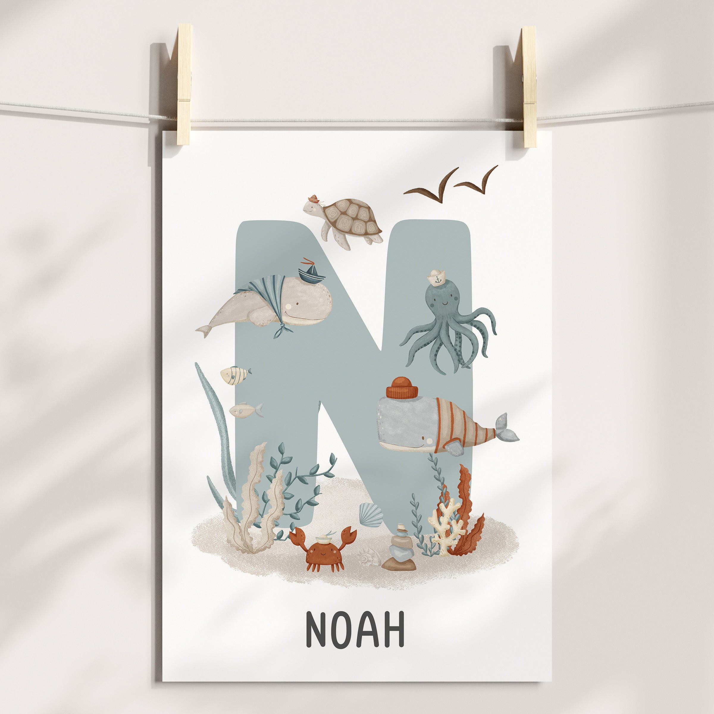 Sea Animals, Numbers & Name Prints