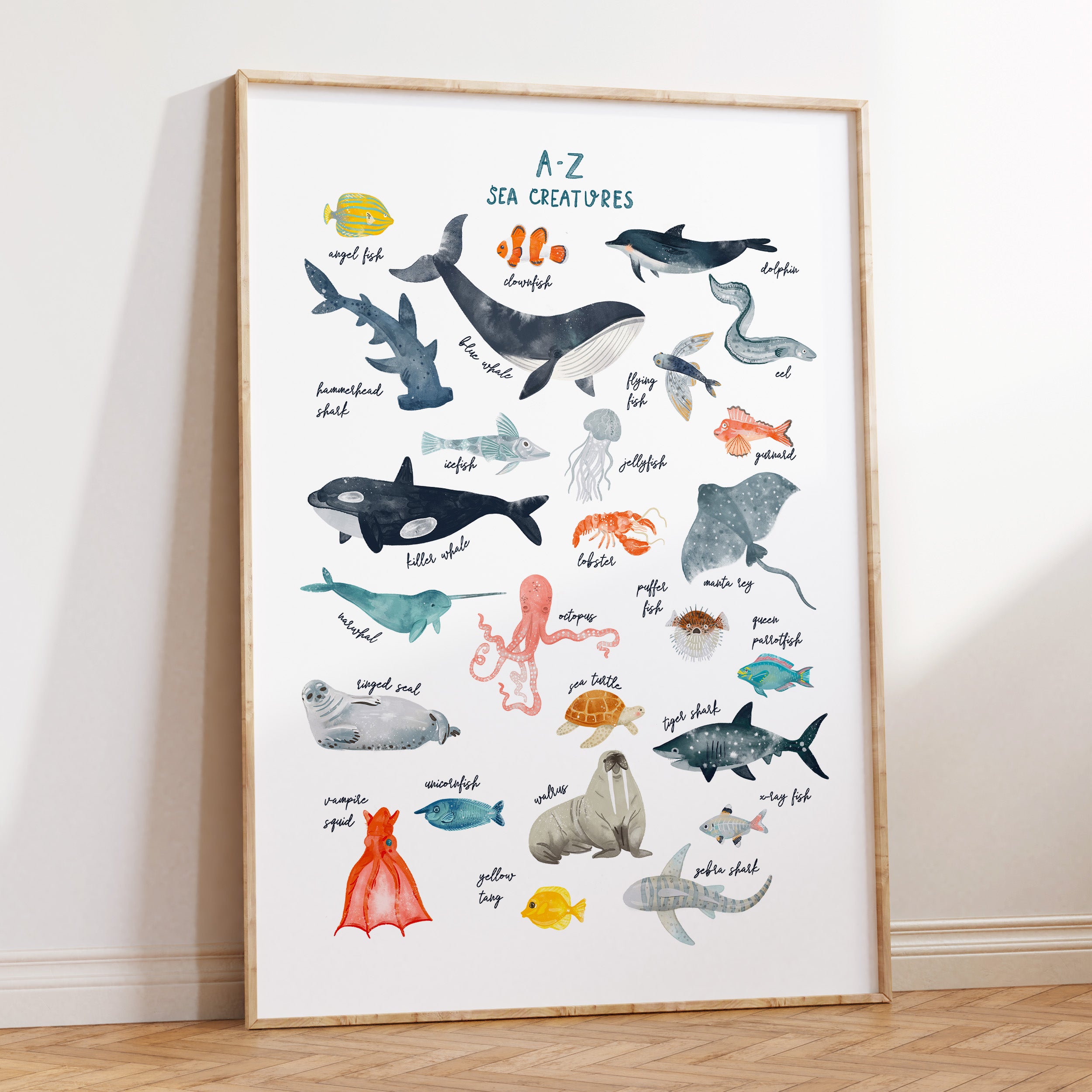 A-Z Sea Creature Print