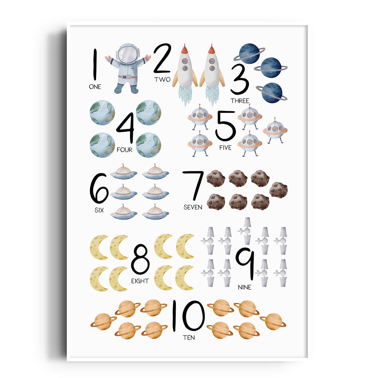 Space Numbers Print