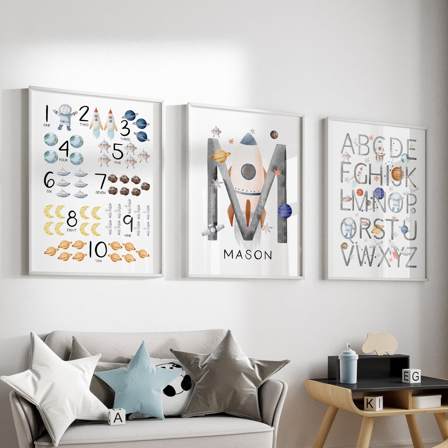 Space Numbers, Name & Alphabet Prints