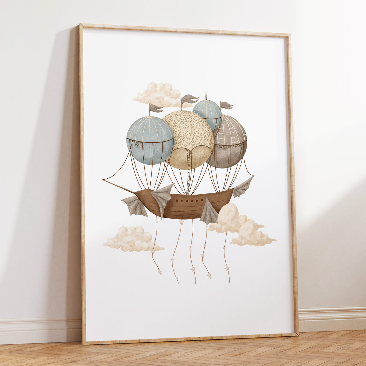 Boho Nursery Print | Hot Air Balloon Wall Art | The Kids Print Store ...