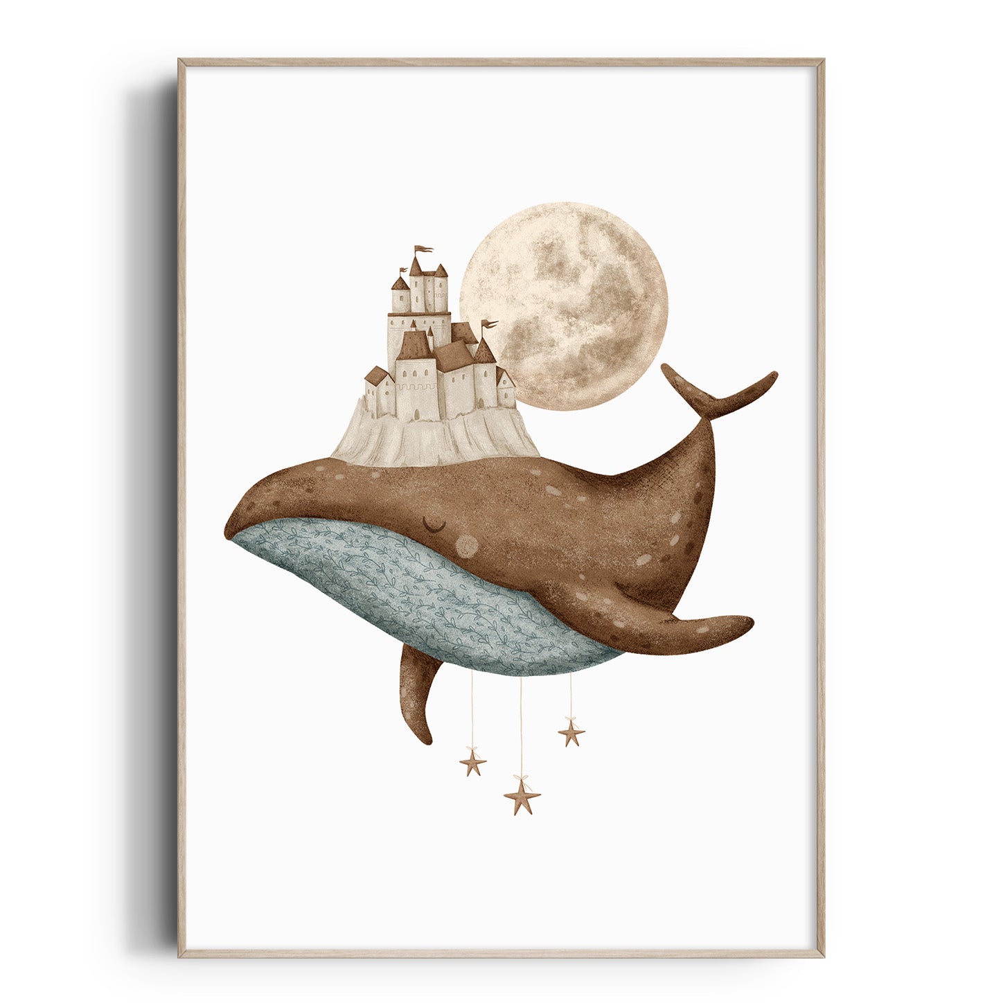 Boho Whale & Castle Print
