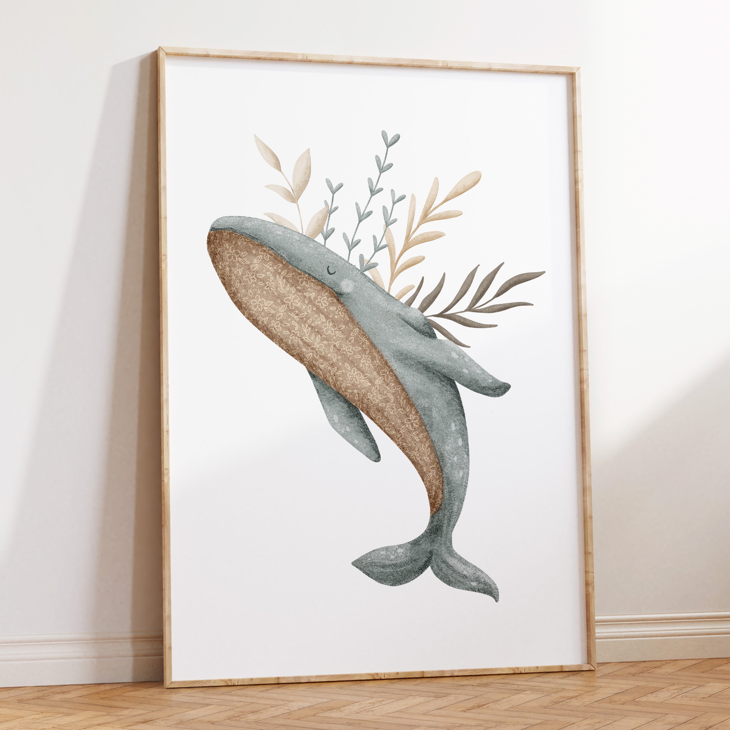 Boho Whale Print